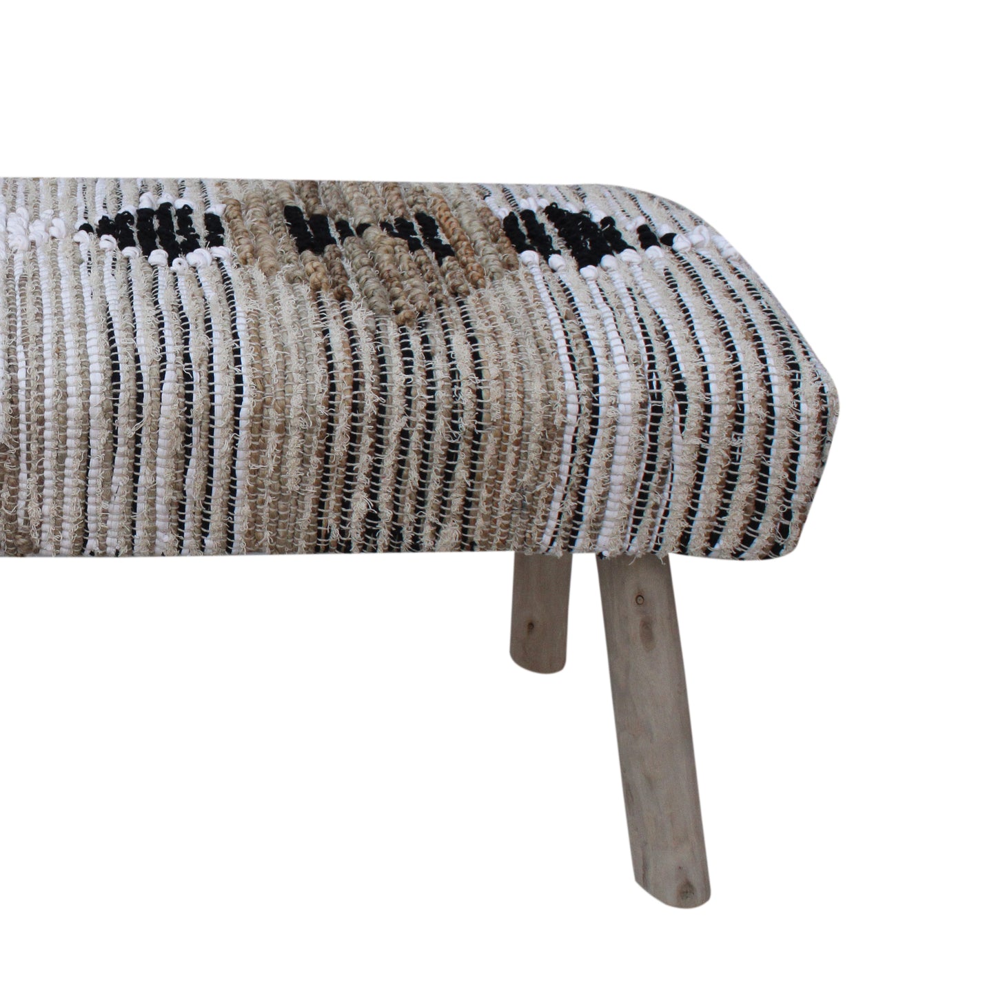 Caspia Bench, Cotton Rag, Jute, Cotton Salvage, Natural, Natural White, Pitloom, All Loop