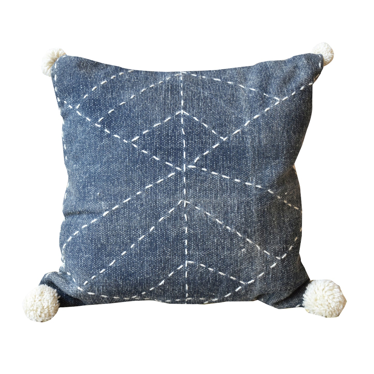 Cinnam Pillow, Cotton, Printed, Wool, Dark Grey, Pitloom, Flat Weave