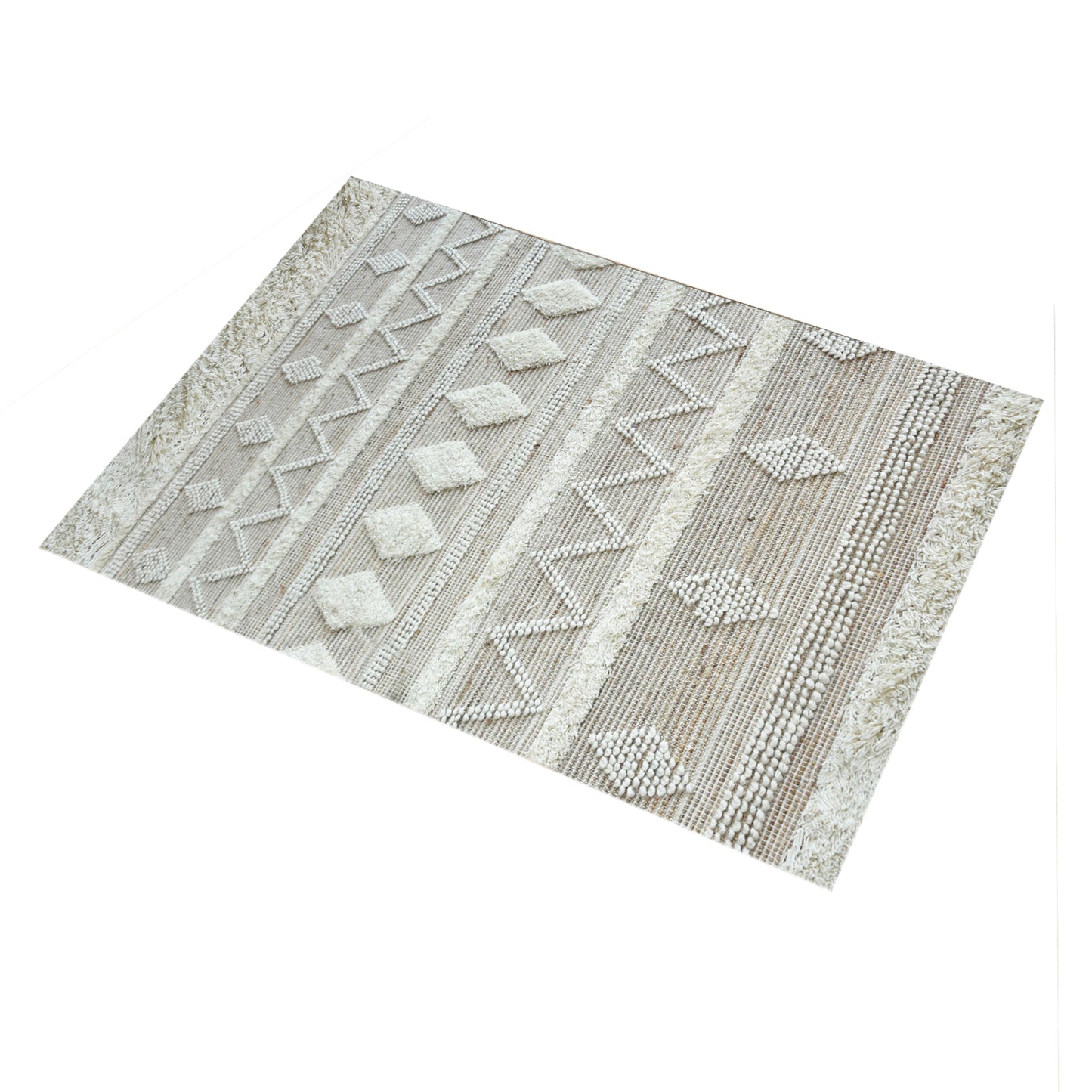 Area Rug, Bedroom Rug, Living Room Rug, Living Area Rug, Indian Rug, Office Carpet, Office Rug, Shop Rug Online, Hemp, Wool, Natural, Pitloom, Cut And Loop, Geometrical