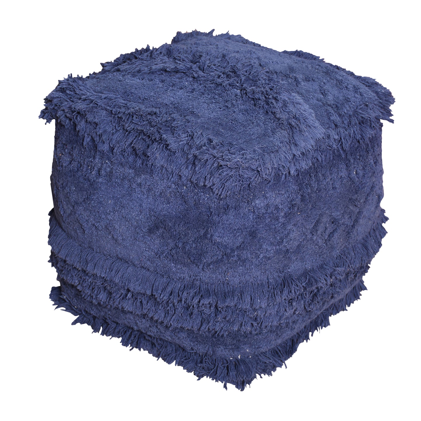 Curlew Pouf, Super Soft Cotton, Navy, Bm Sn, All Cut