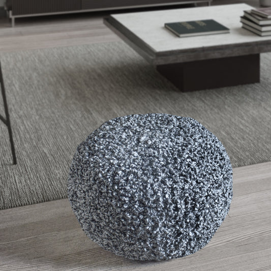 Dales Pouf, Polyester, Grey, Charcoal, Hm Knitted, Flat Weave
