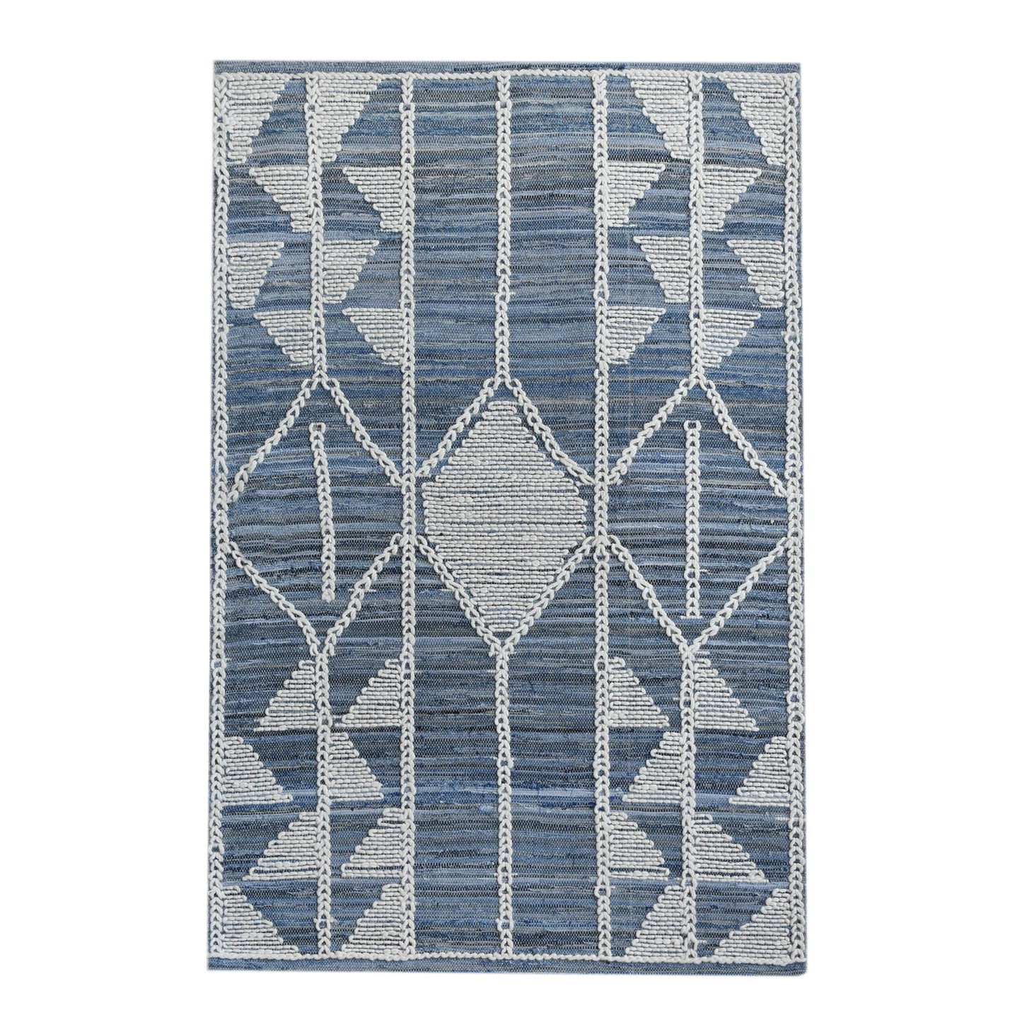 Area Rug, Bedroom Rug, Living Room Rug, Living Area Rug, Indian Rug, Office Carpet, Office Rug, Shop Rug Online, Wool, Denim, Blue, Pitloom, Flat Weave, Traditional