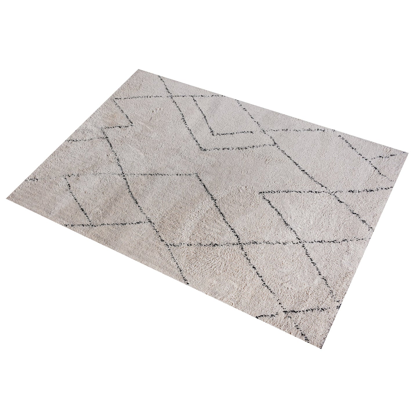 Area Rug, Bedroom Rug, Living Room Rug, Living Area Rug, Indian Rug, Office Carpet, Office Rug, Shop Rug Online, Polyester Micro Fiber, Natural White, Charcoal, Bm Fn, All Cut - Dundas, geometric