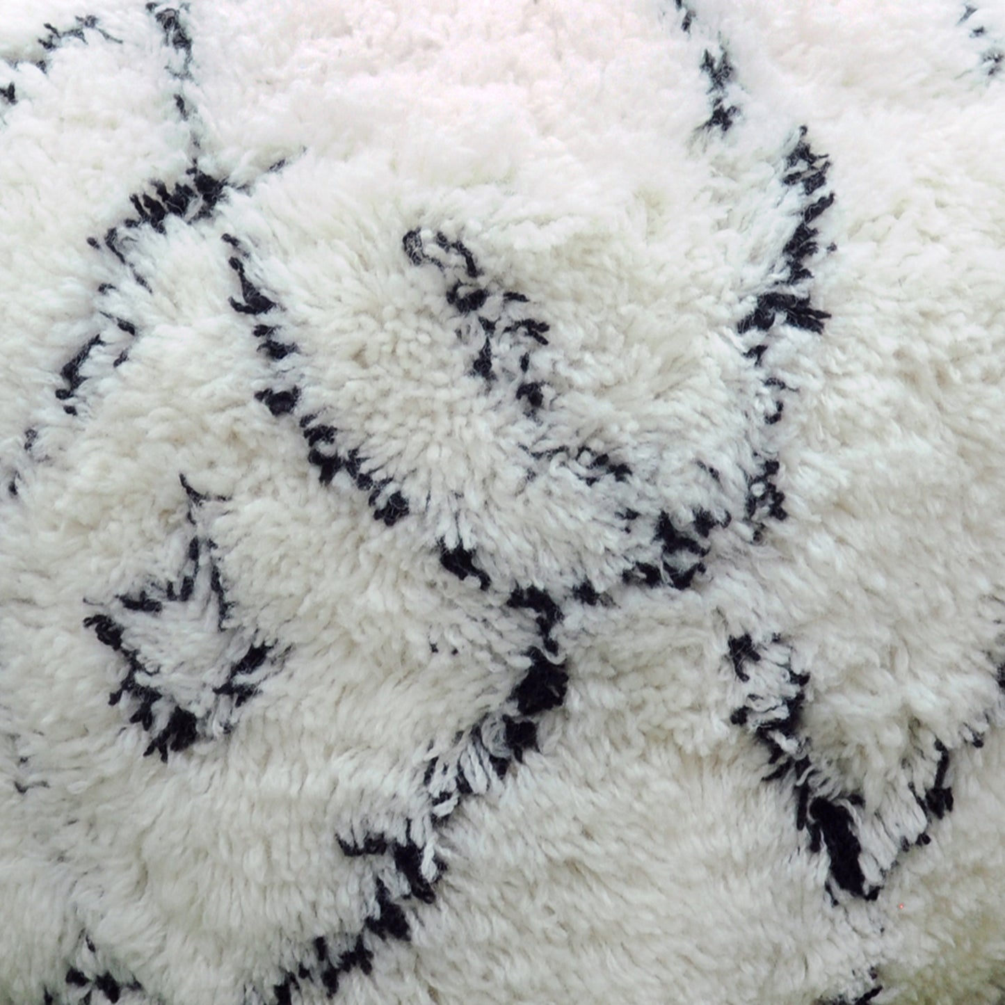 Ebson Pouf, Nz Wool, Natural White, Charcoal,