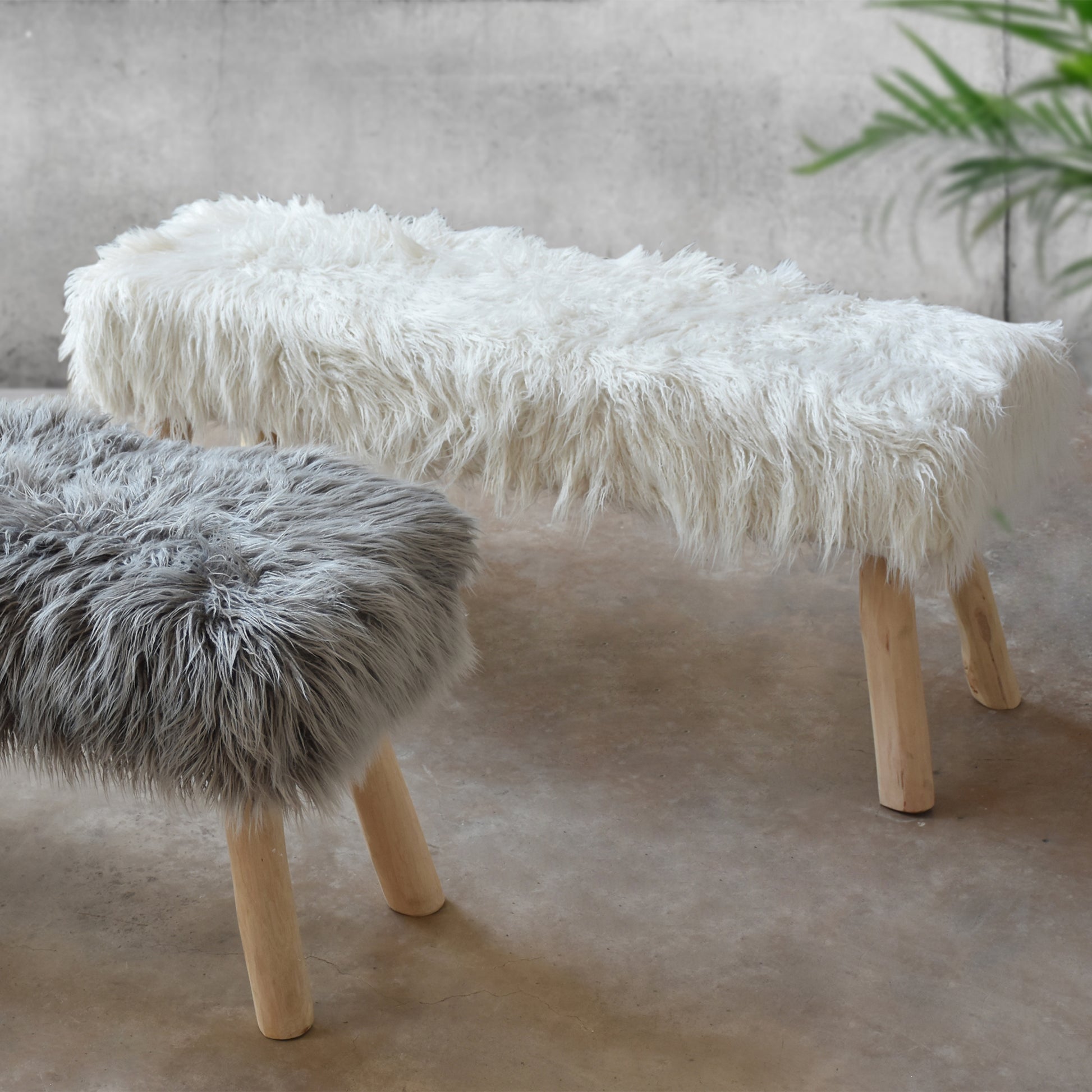 Elbe Bench, Faux Leather, Grey, Hm Stitching, Flat Weave