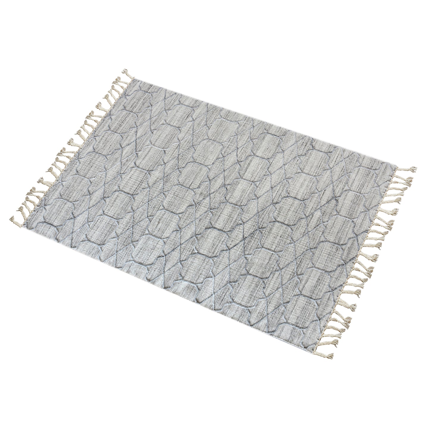 Area Rug, Bedroom Rug, Living Room Rug, Living Area Rug, Indian Rug, Office Carpet, Office Rug, Shop Rug Online, Wool, Viscose, Natural, Grey, Pitloom, Flat Weave, Geometrical