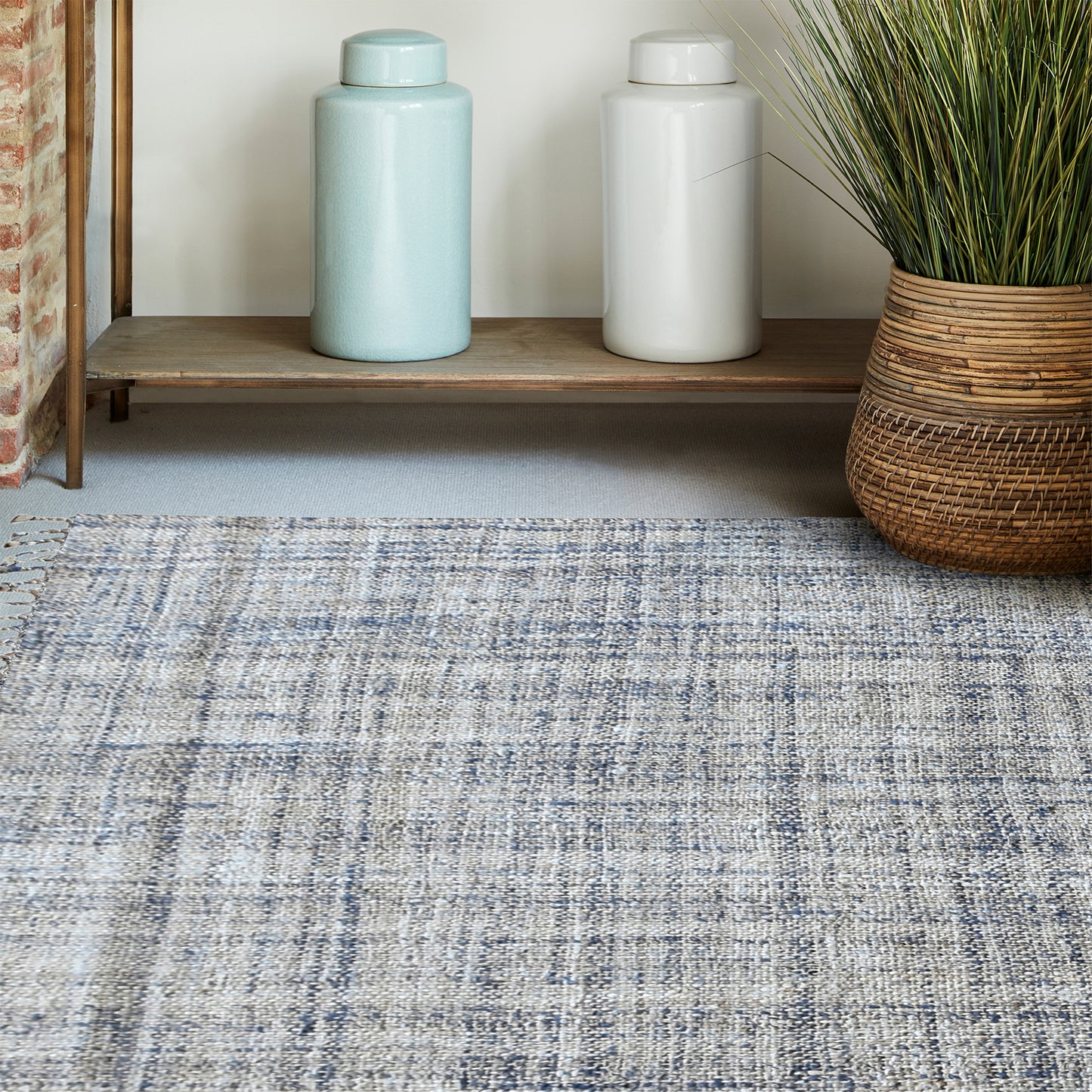 Area Rug, Bedroom Rug, Living Room Rug, Living Area Rug, Indian Rug, Office Carpet, Office Rug, Shop Rug Online, Hemp, Wool, Viscose Blend, Natural, Navy, Punja, Flat Weave, Textured