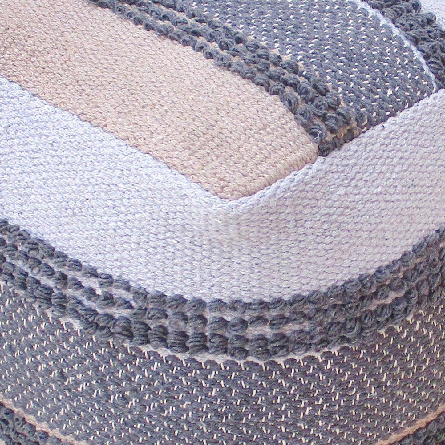 Furley Pouf, Cotton, Taupe, Grey, Pitloom, All Loop