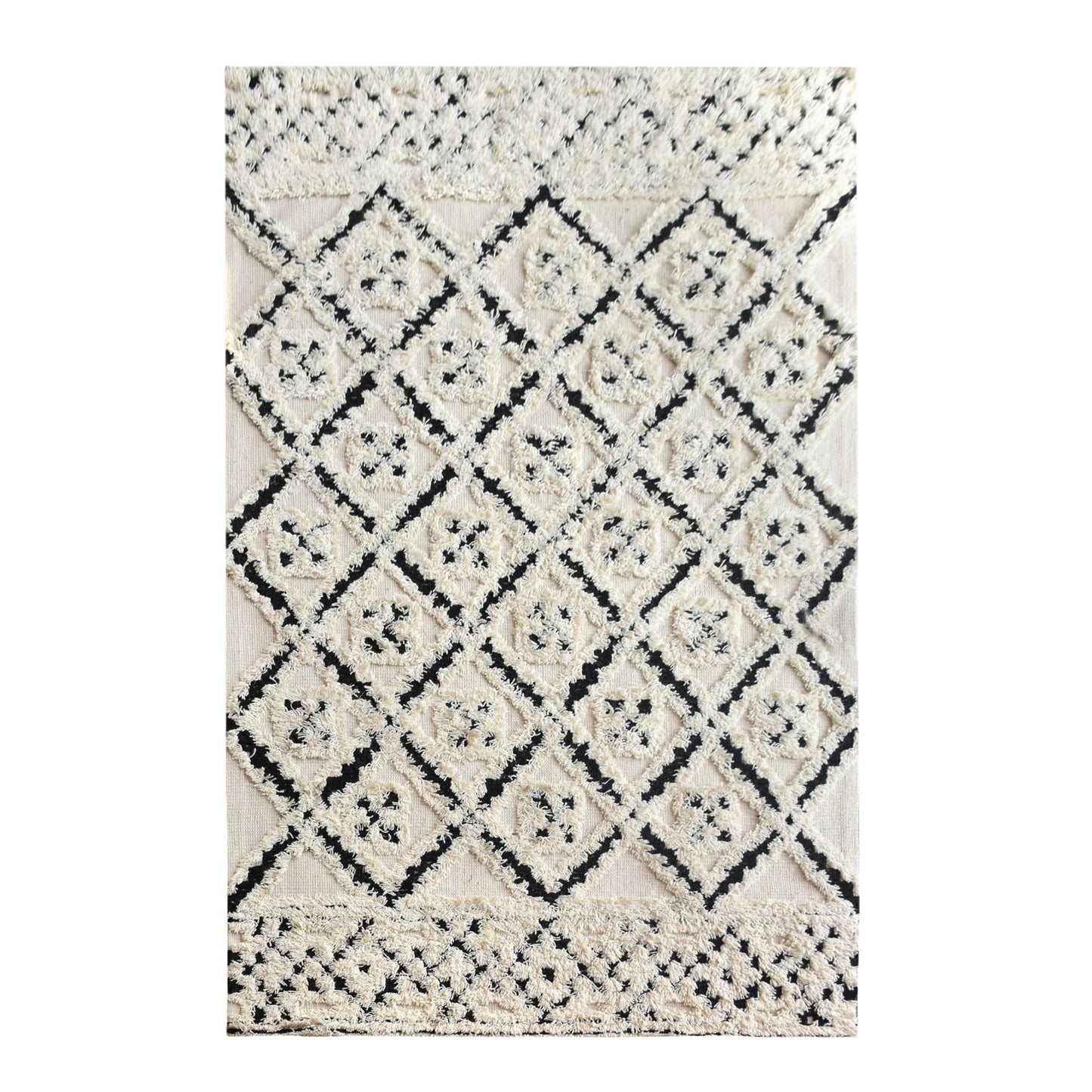 Area Rug, Bedroom Rug, Living Room Rug, Living Area Rug, Indian Rug, Office Carpet, Office Rug, Shop Rug Online, Wool, Natural White, Charcoal, Diamond