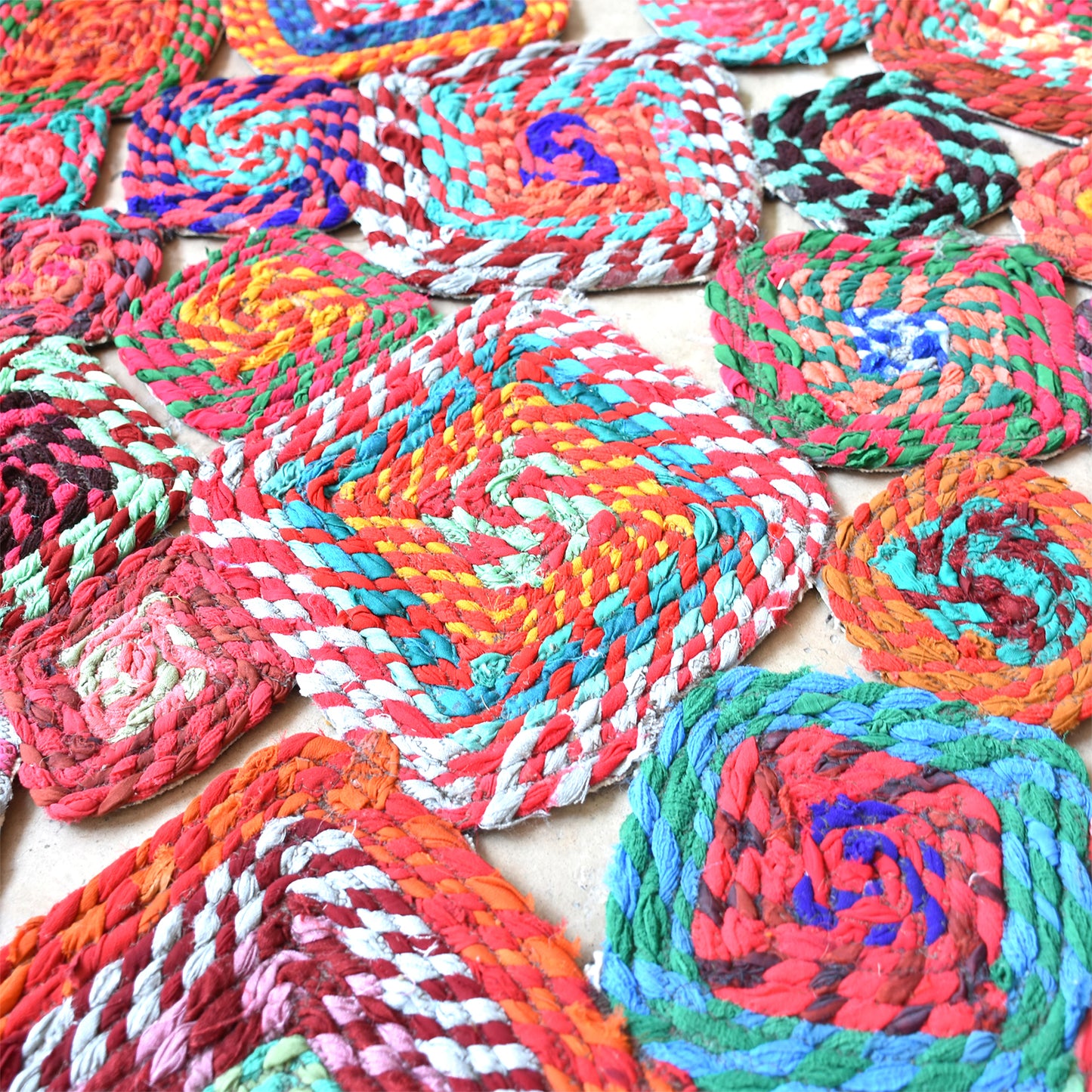 Area Rug, Bedroom Rug, Living Room Rug, Living Area Rug, Indian Rug, Office Carpet, Office Rug, Shop Rug Online, Recycled Fabric, Multi, Concentric