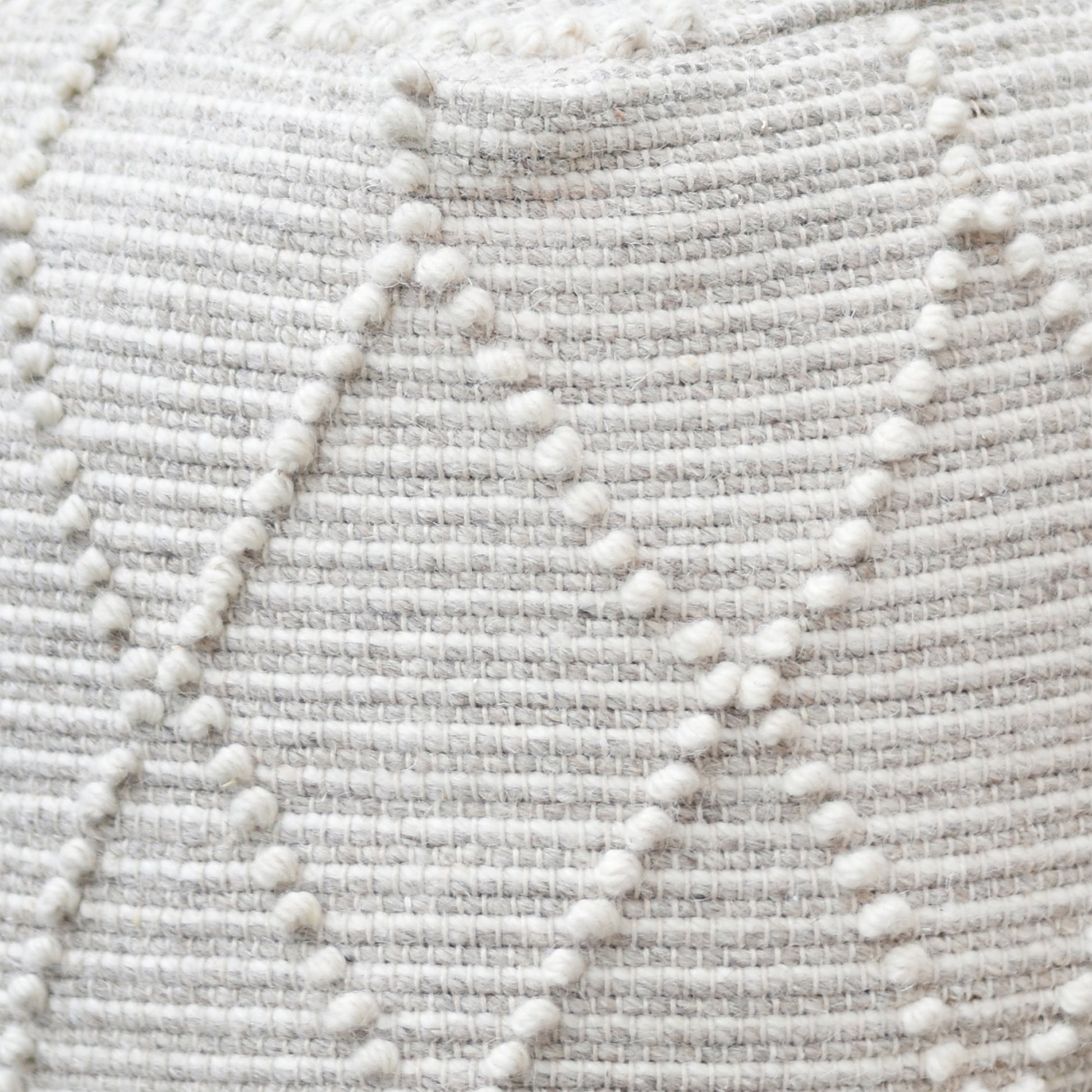 Hensley Pouf, Wool, Cotton, Natural White