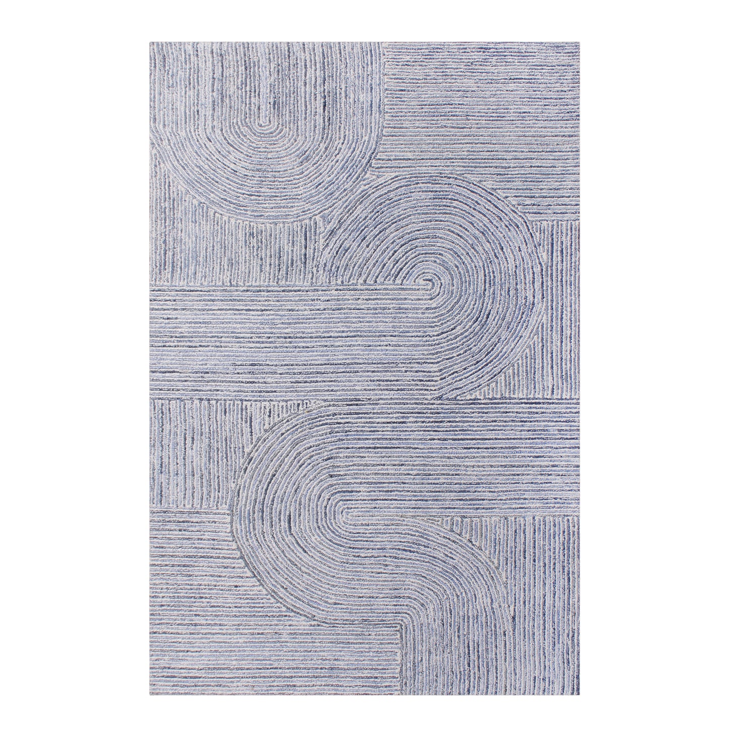 Area Rug, Bedroom Rug, Living Room Rug, Living Area Rug, Indian Rug, Office Carpet, Office Rug, Shop Rug Online, Denim, Wool, Natural White, Blue, Hand tufted, All Loop, Modern