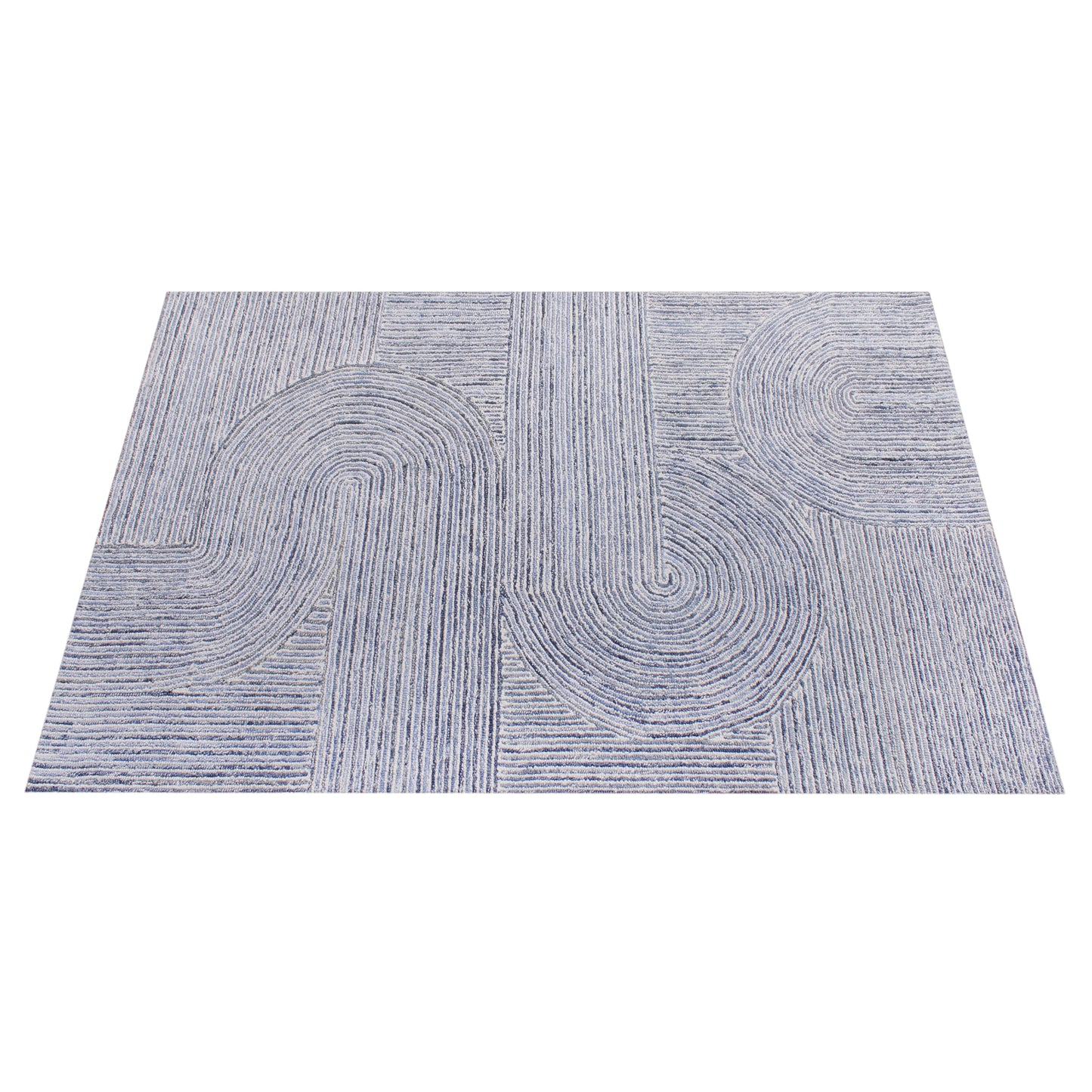 Area Rug, Bedroom Rug, Living Room Rug, Living Area Rug, Indian Rug, Office Carpet, Office Rug, Shop Rug Online, Denim, Wool, Natural White, Blue, Hand tufted, All Loop, Modern