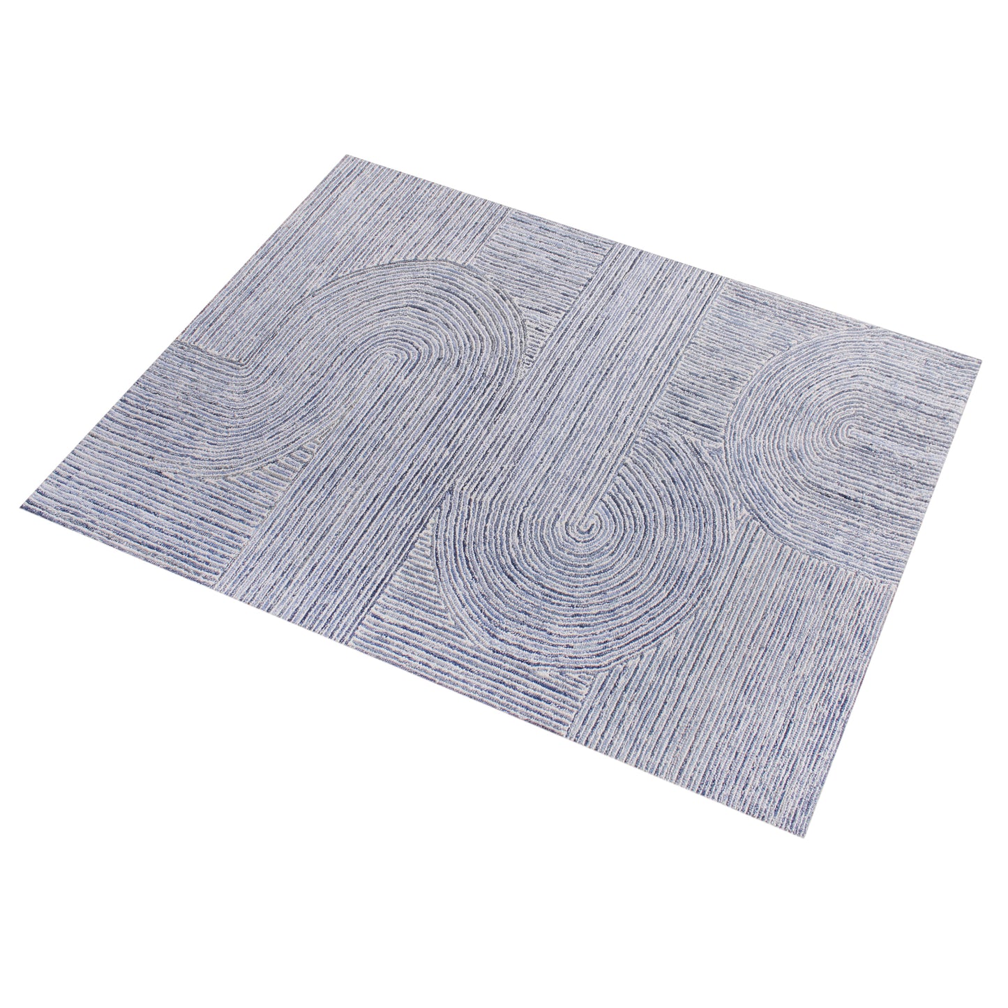 Area Rug, Bedroom Rug, Living Room Rug, Living Area Rug, Indian Rug, Office Carpet, Office Rug, Shop Rug Online, Denim, Wool, Natural White, Blue, Hand tufted, All Loop, Modern