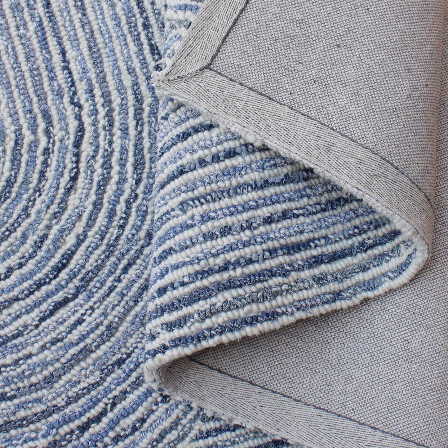 Area Rug, Bedroom Rug, Living Room Rug, Living Area Rug, Indian Rug, Office Carpet, Office Rug, Shop Rug Online, Denim, Wool, Natural White, Blue, Hand tufted, All Loop, Modern