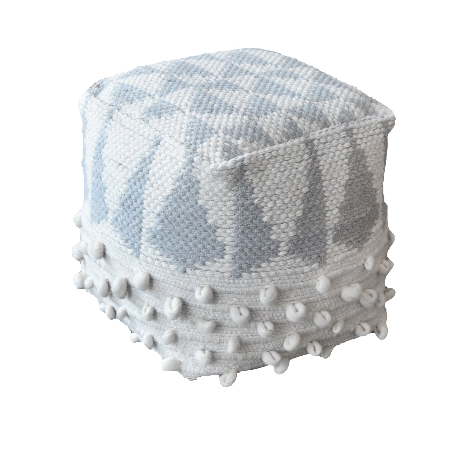 Iluka Pouf, Felt, Wool, Pet, Natural White, Grey, Pitloom, All Loop
