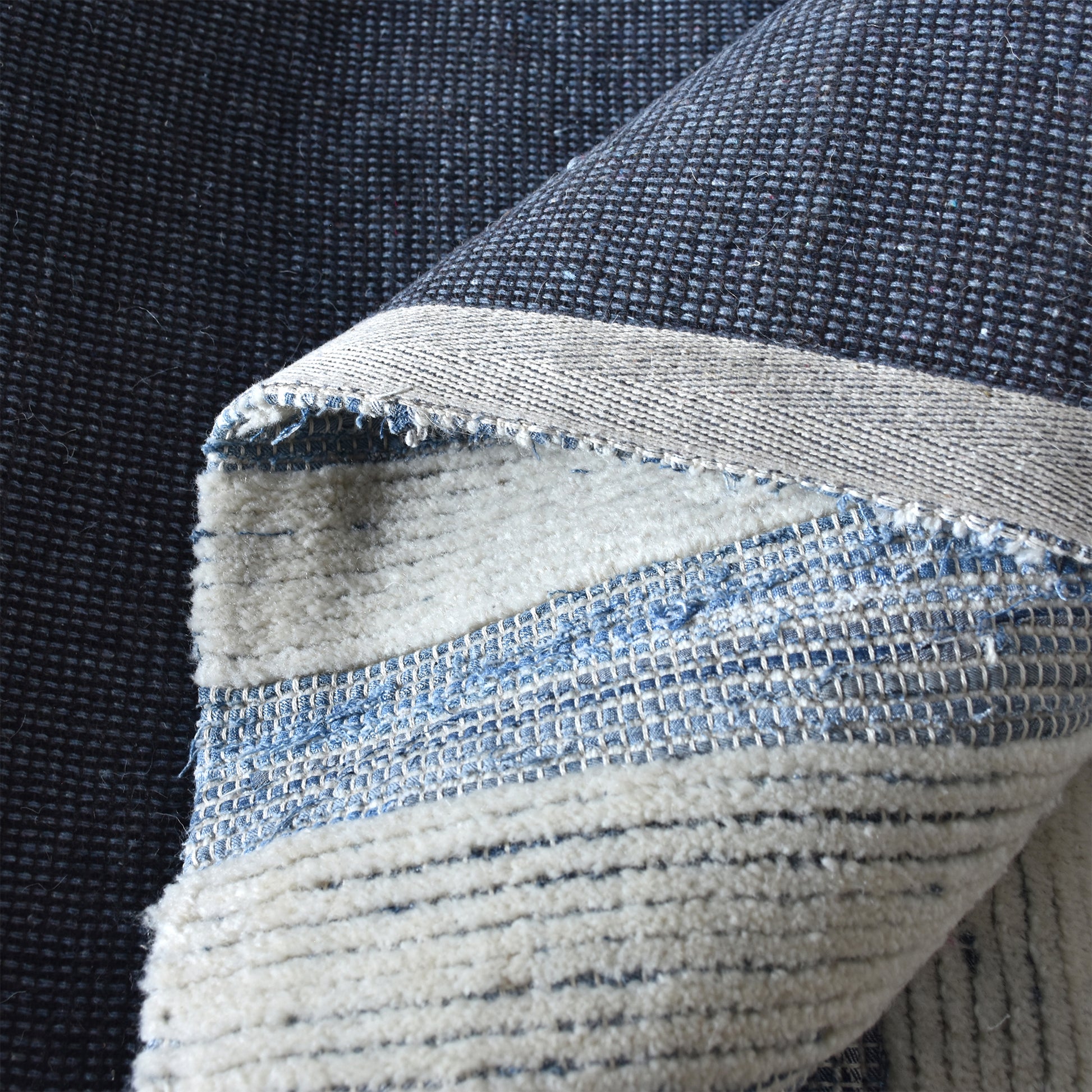 Area Rug, Bedroom Rug, Living Room Rug, Living Area Rug, Indian Rug, Office Carpet, Office Rug, Shop Rug Online, Denim, Wool , Natural White, Blue, Pitloom, Flat Weave, Traditional