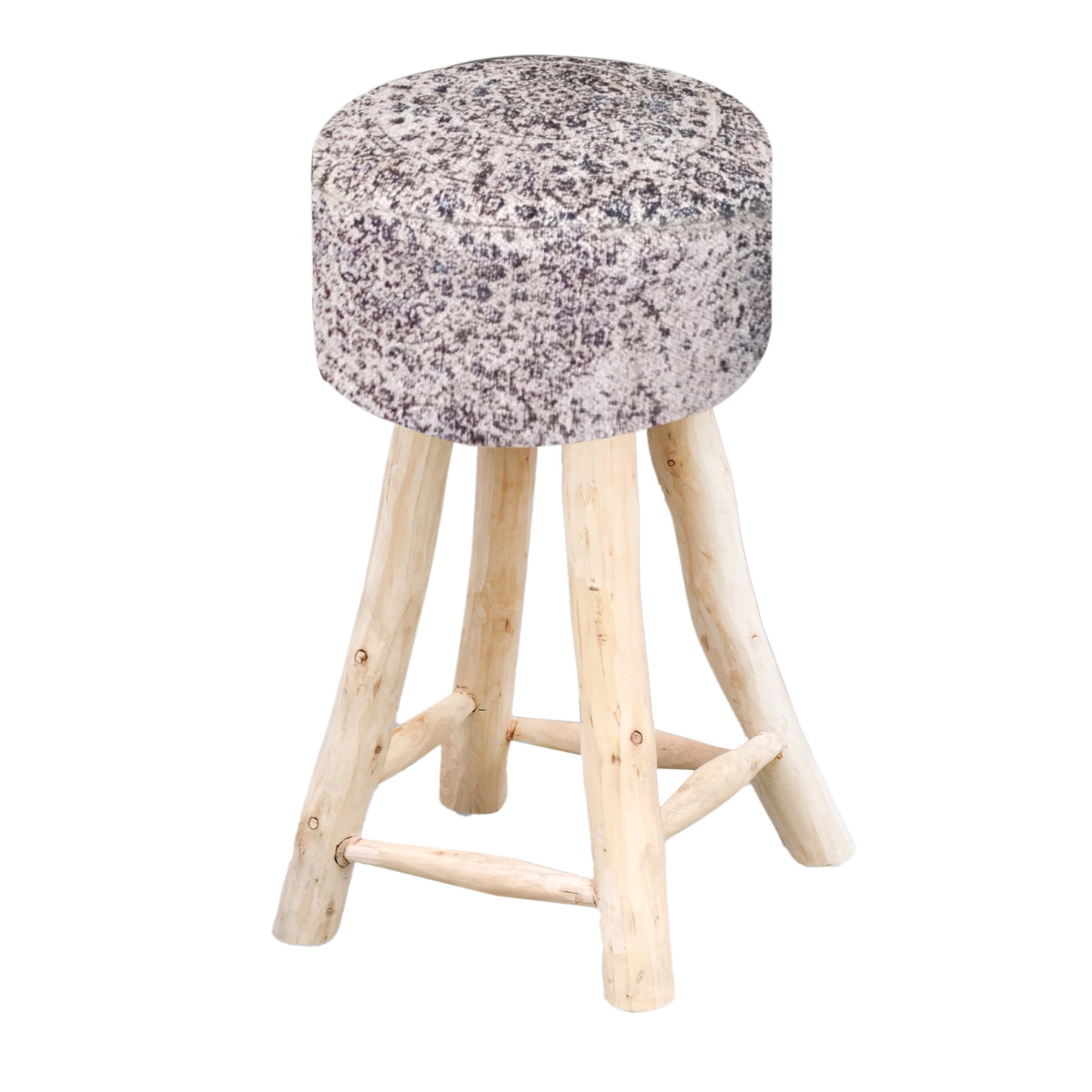 Kalmia Bar Stool, Pet, Beige,Charcoal, JAQUARD DURRY / FLAT WEAVE