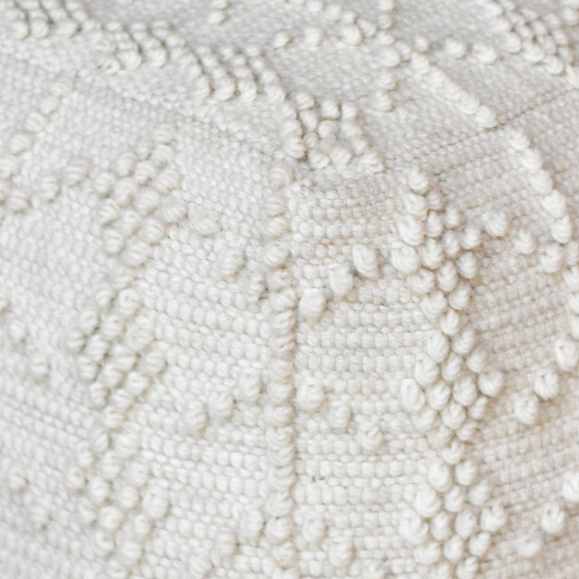 Kandos Pouf, Wool, Natural White, Pitloom, All Loop