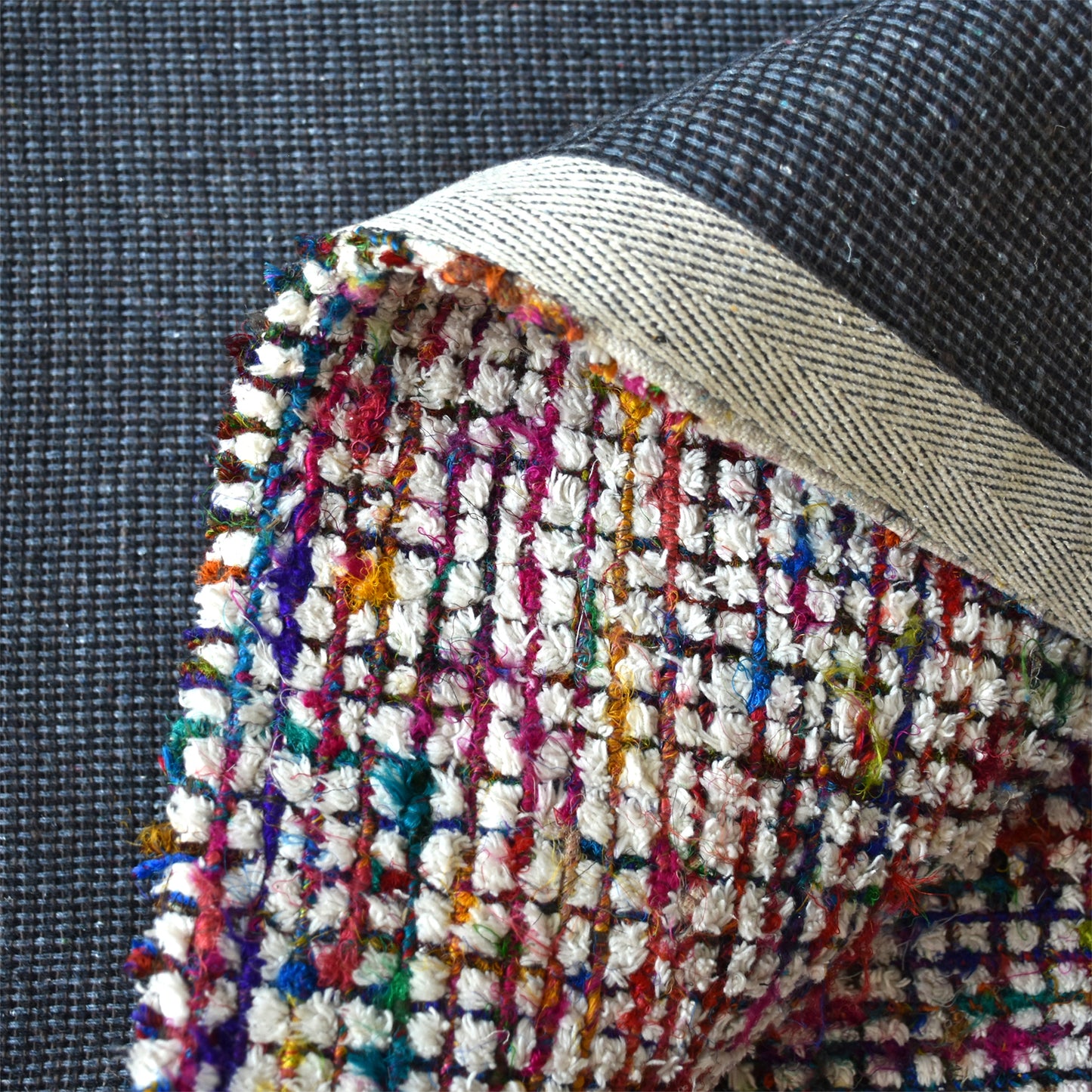 Area Rug, Bedroom Rug, Living Room Rug, Living Area Rug, Indian Rug, Office Carpet, Office Rug, Shop Rug Online, Cotton, Recycled Fabric, Multi, Jaquard Durry, Flat Weave, Textured