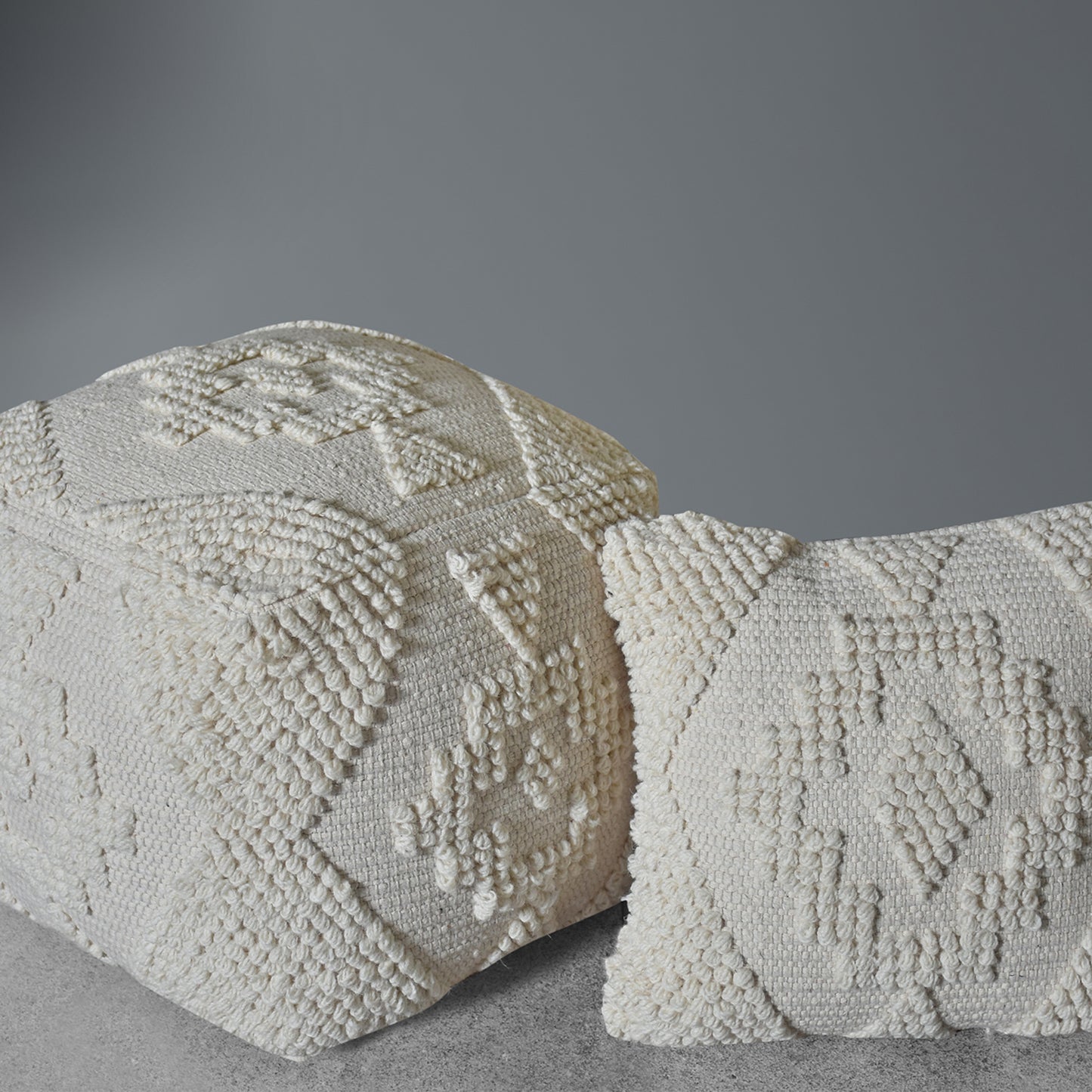 Larvik Pillow, Wool, Natural White, Pitloom, All Loop
