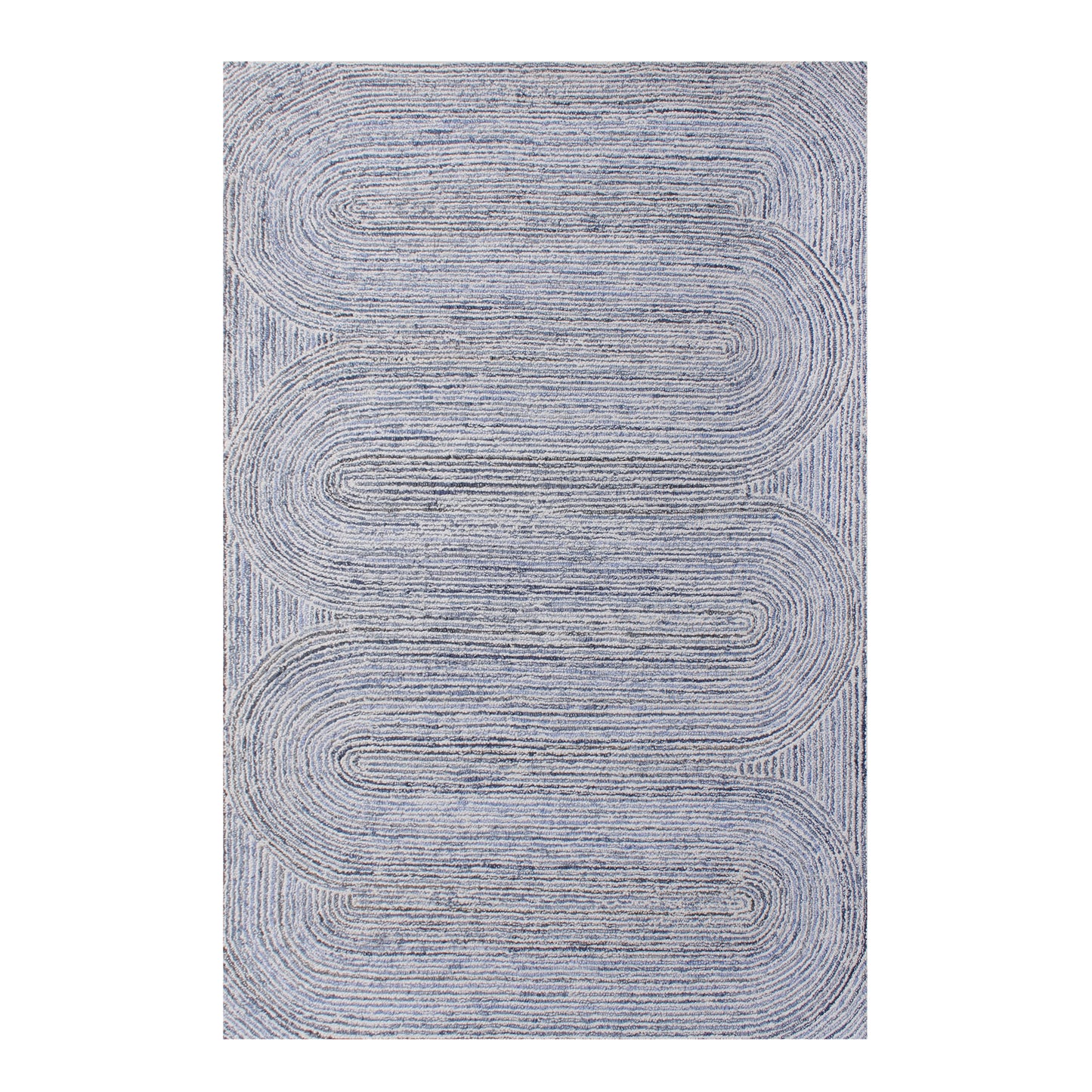 Area Rug, Bedroom Rug, Living Room Rug, Living Area Rug, Indian Rug, Office Carpet, Office Rug, Shop Rug Online, Denim, Wool, Natural White, Blue, Hand tufted, All Loop, trippy