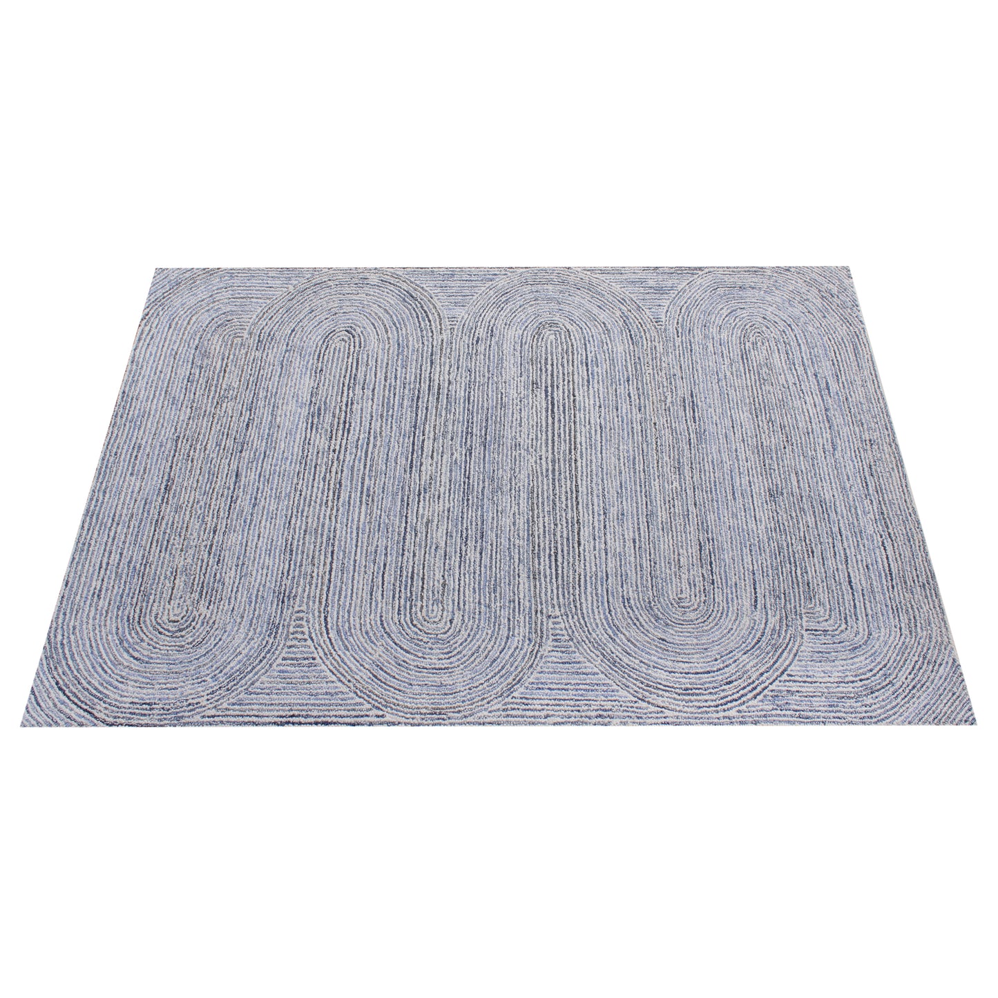 Area Rug, Bedroom Rug, Living Room Rug, Living Area Rug, Indian Rug, Office Carpet, Office Rug, Shop Rug Online, Denim, Wool, Natural White, Blue, Hand tufted, All Loop, trippy