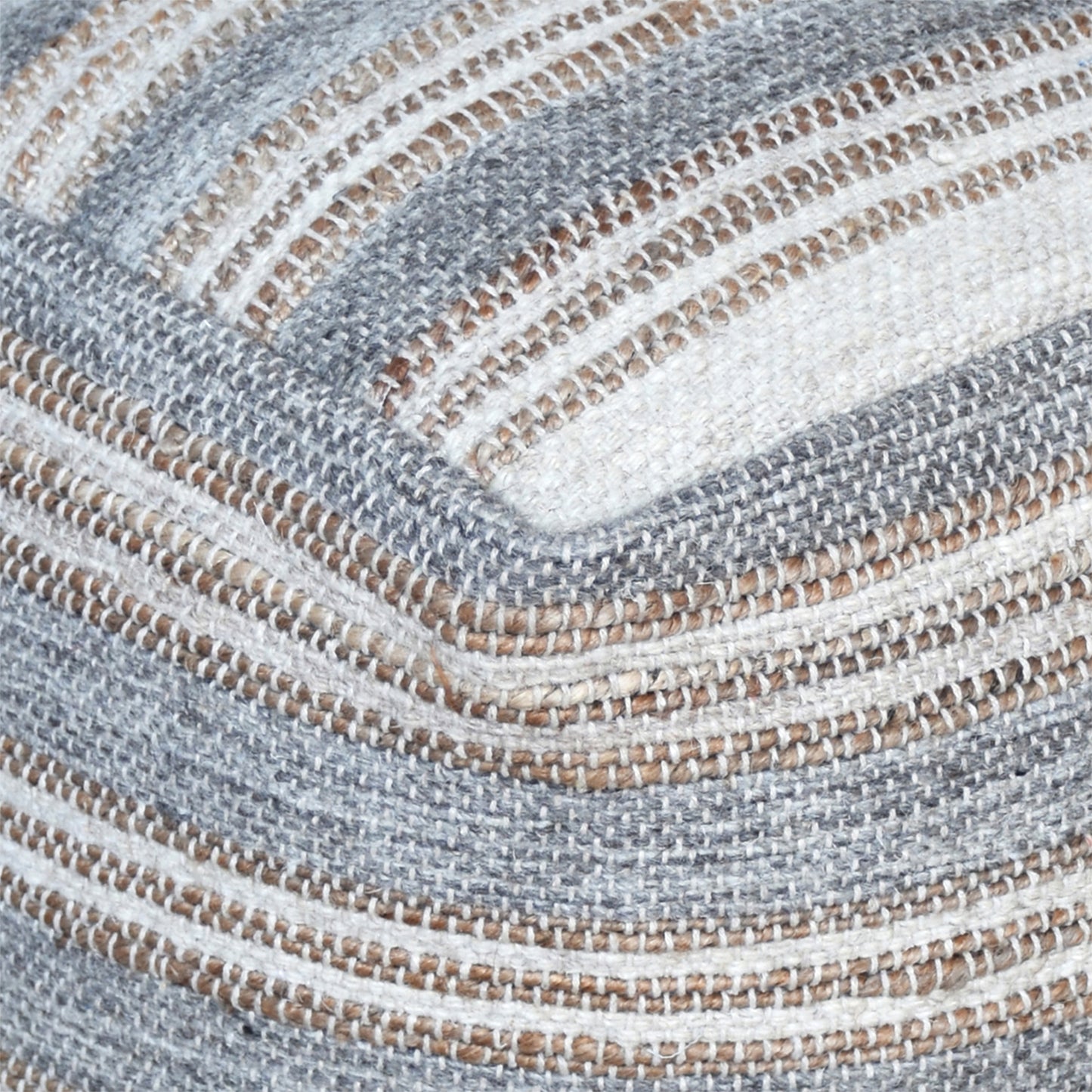 Mana Pouf, Hemp, Wool, Natural, Grey,