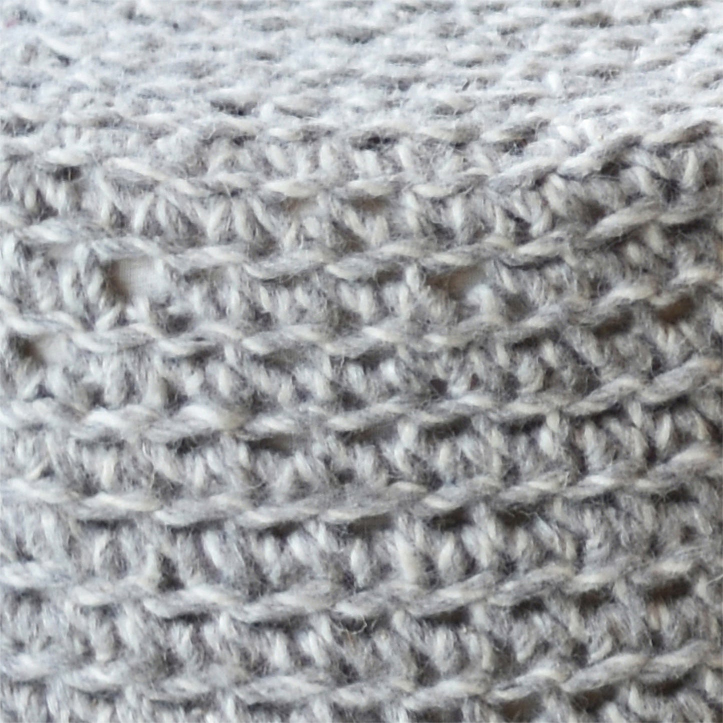 Montana Round Stool, Wool, Grey, Hm Knitted, Flat Weave