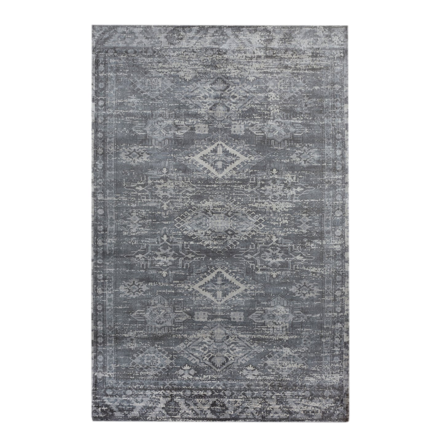Area Rug, Bedroom Rug, Living Room Rug, Living Area Rug, Indian Rug, Office Carpet, Office Rug, Shop Rug Online, Viscose, Printed, Grey, Hand woven, All Loop, Screen Printed