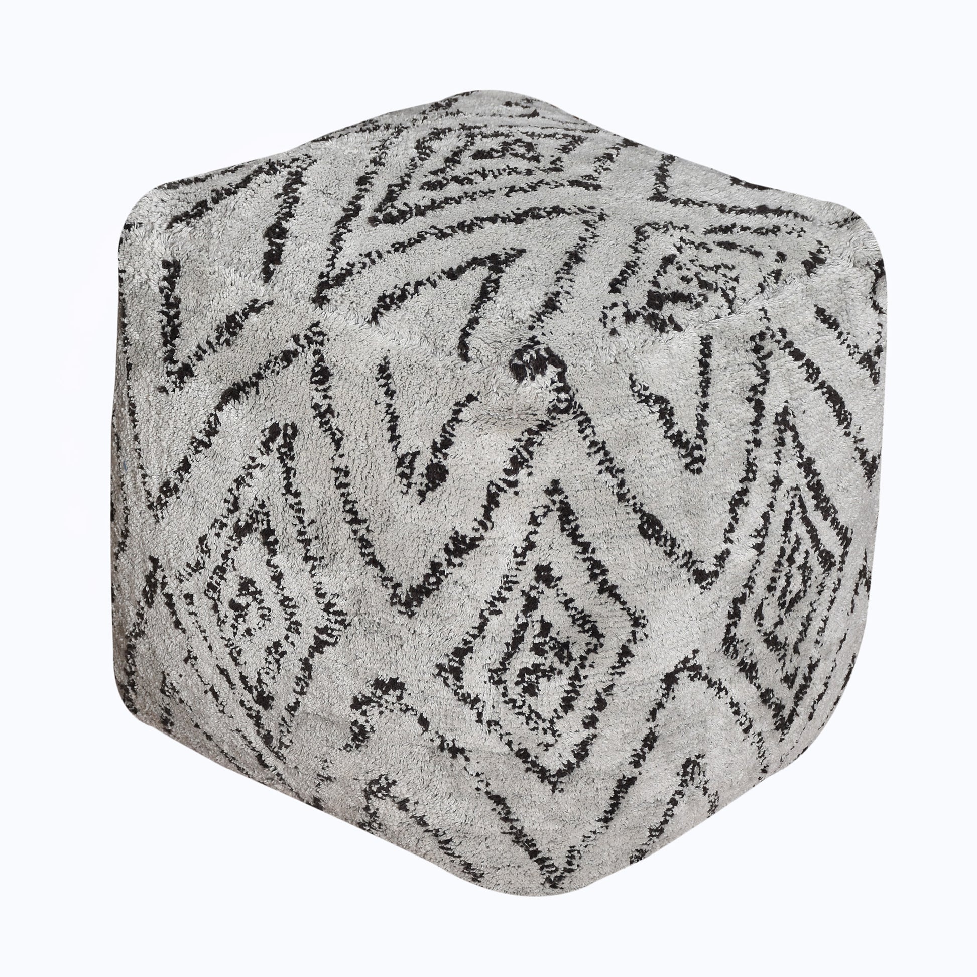 Noah Pouf, Cotton, Grey,Charcoal, Bm Fn, All Cut