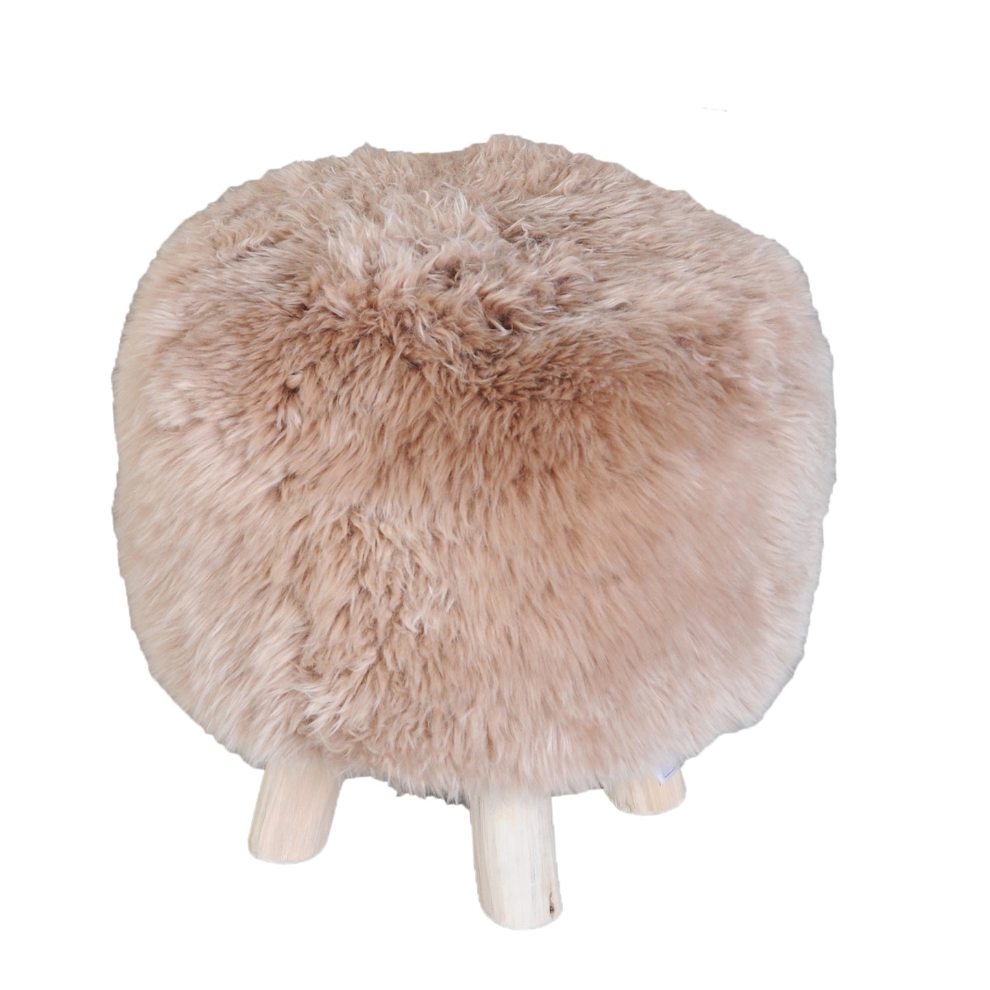 Nordic Square Stool, Sheep Hide, Taupe, Hm Stitching, Flat Weave