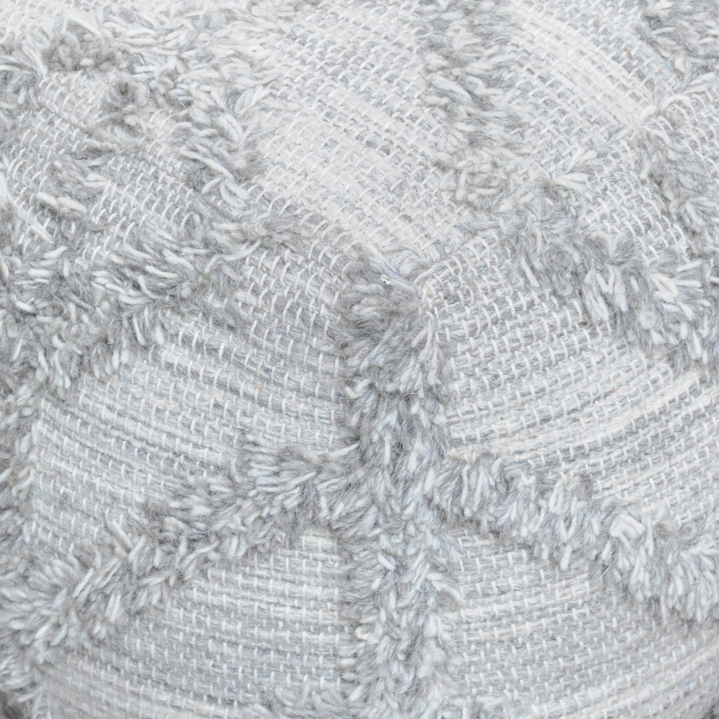 Olfen Pouf, Wool, Natural White, Pitloom, All Cut