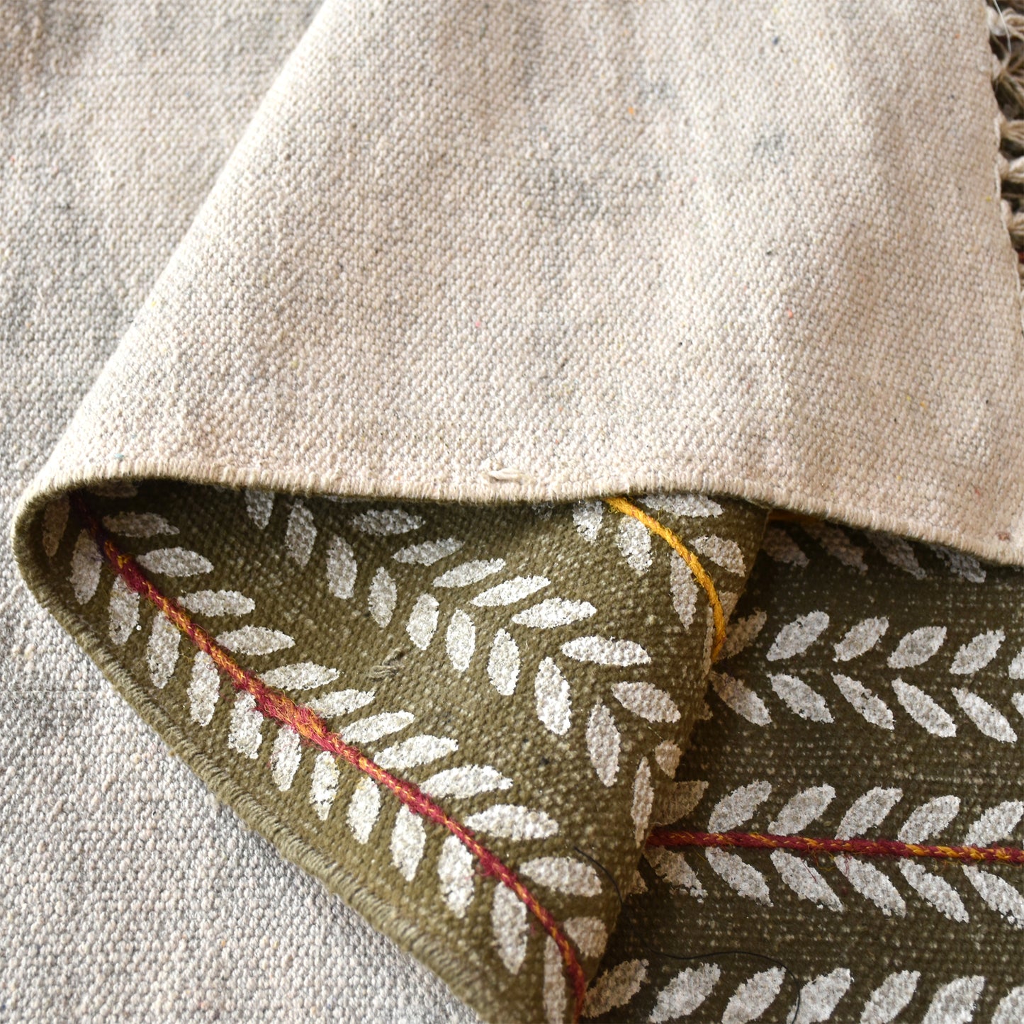 Area Rug, Bedroom Rug, Living Room Rug, Living Area Rug, Indian Rug, Office Carpet, Office Rug, Shop Rug Online, Cotton, Printed, Polyester, Olive, Pitloom, Flat Weave, Printed