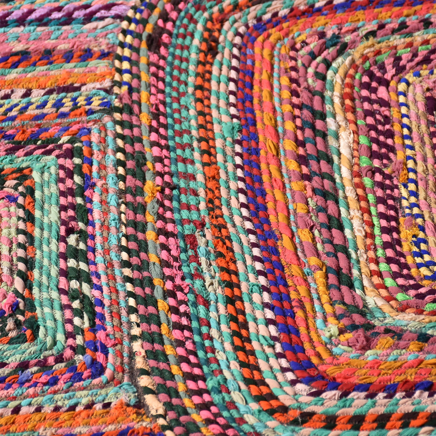 Area Rug, Bedroom Rug, Living Room Rug, Living Area Rug, Indian Rug, Office Carpet, Office Rug, Shop Rug Online, Recycled Fabric, Multi, Hm Stitching, Flat Weave, Geometrical