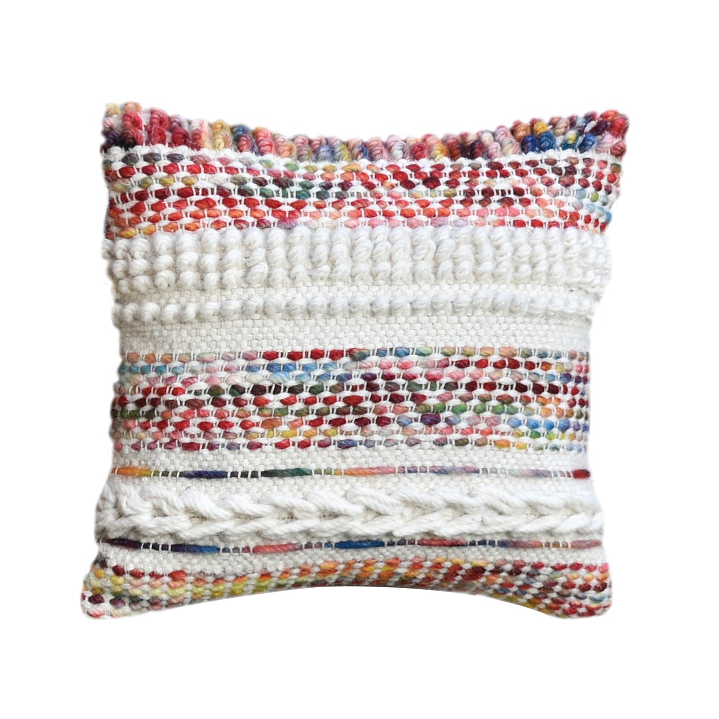 Patra Pillow, Wool, Natural White, Multi