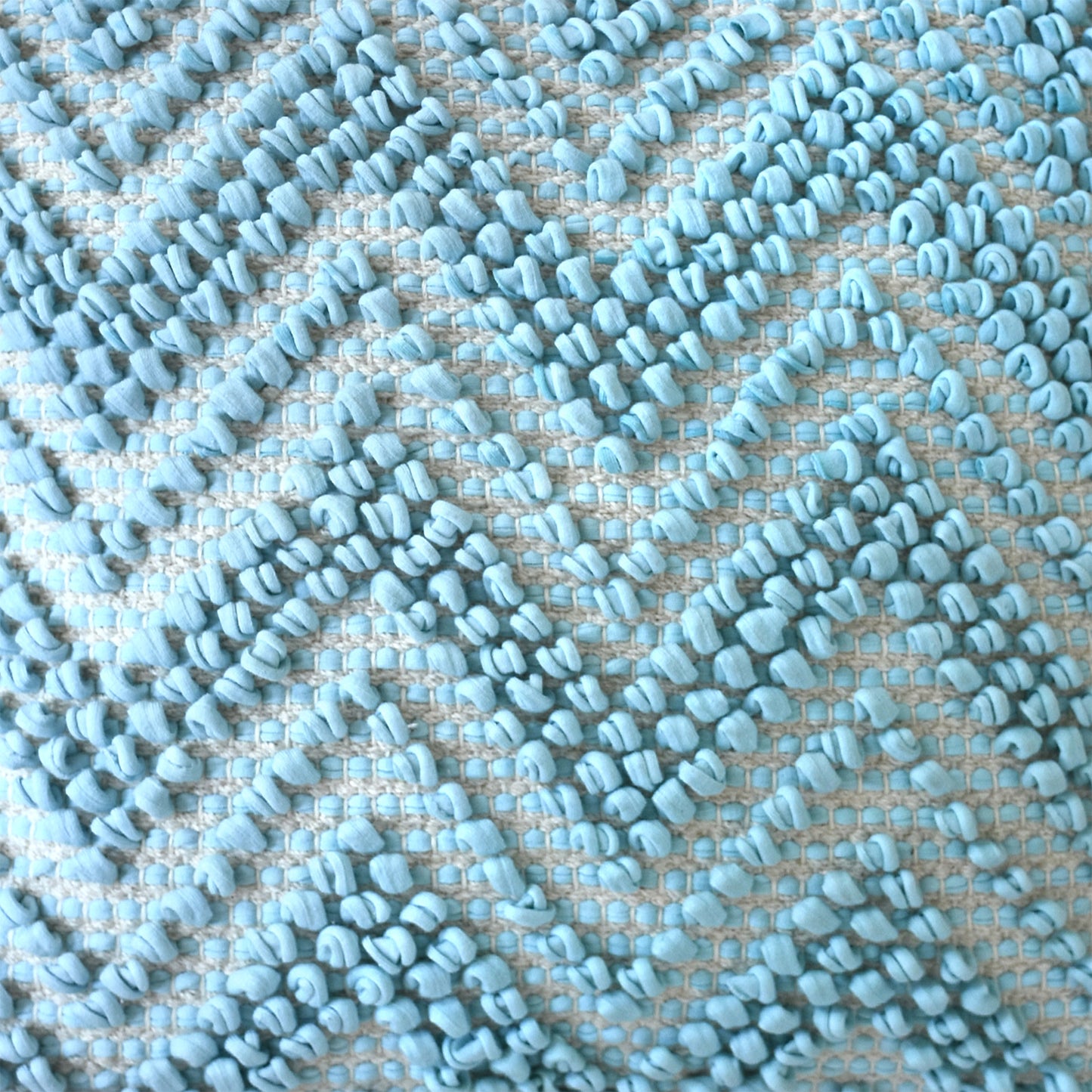 Pedro Pillow, Cotton Rag, Sky, Pitloom, All Loop