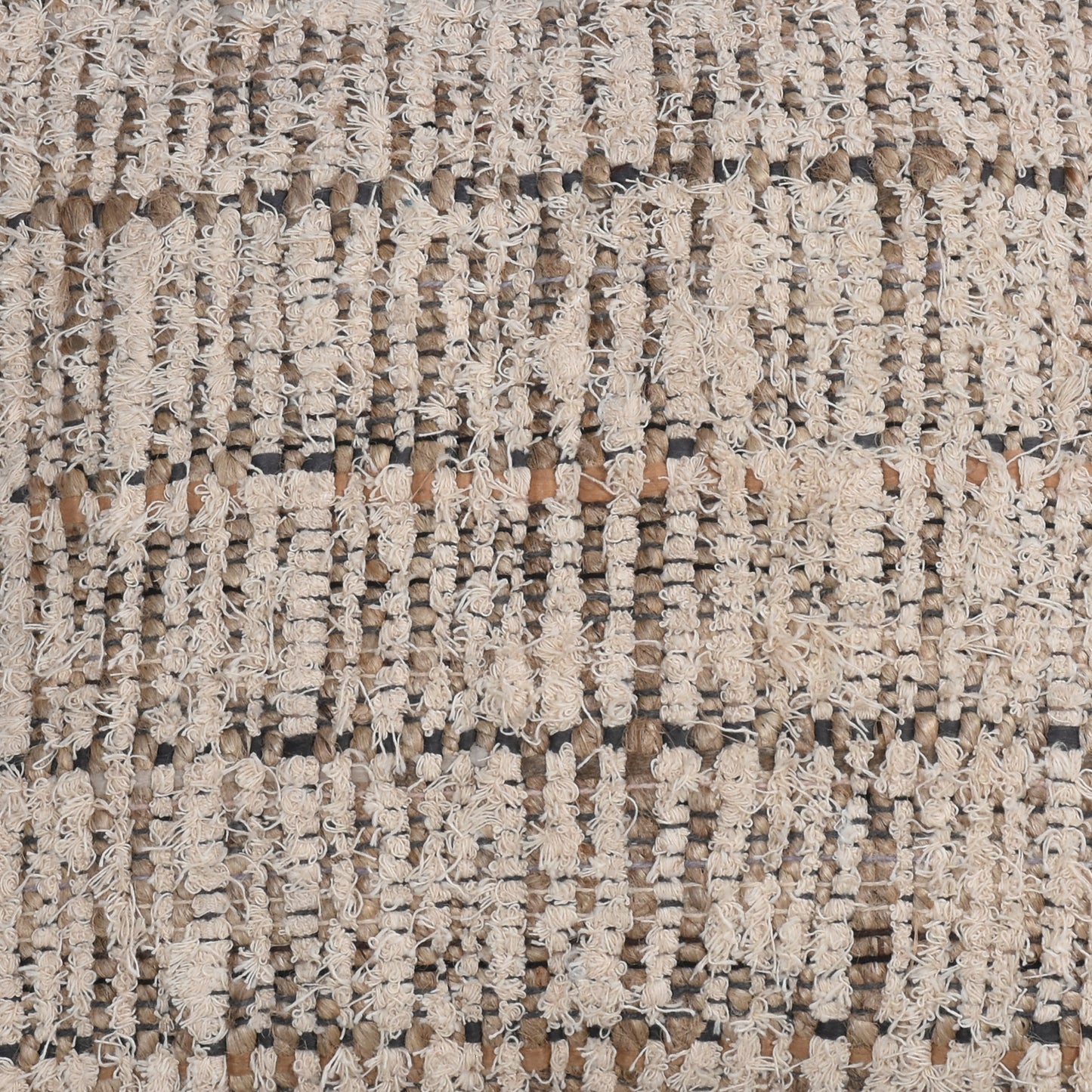 Pokrov Cushion, Cotton Salvage, Jute, Rag, Natural, Natural White, Pitloom, Flat Weave