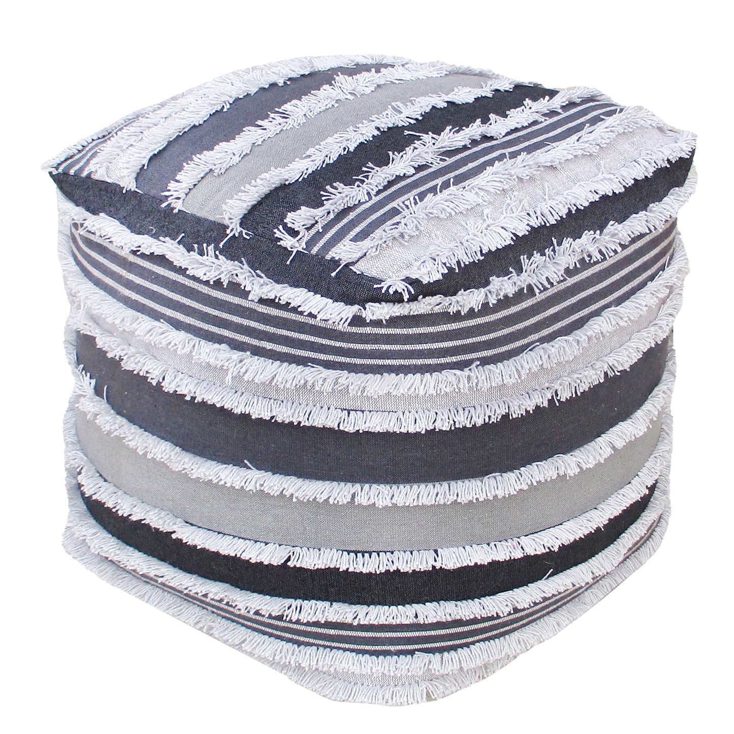 Rayen Pouf, Cotton, Grey, Bm Sn, All Cut