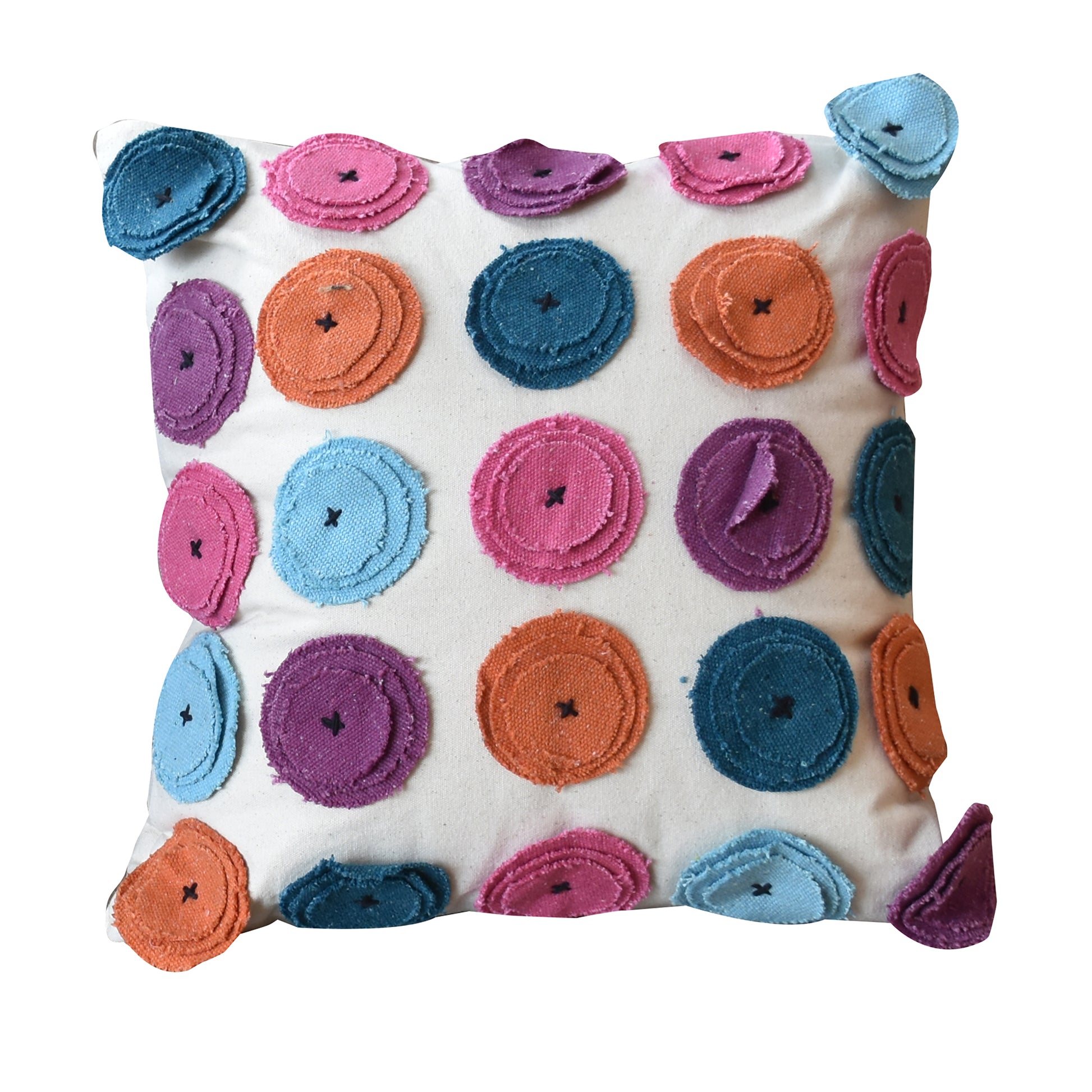 Renata Pillow, Cotton, Natural White, Multi