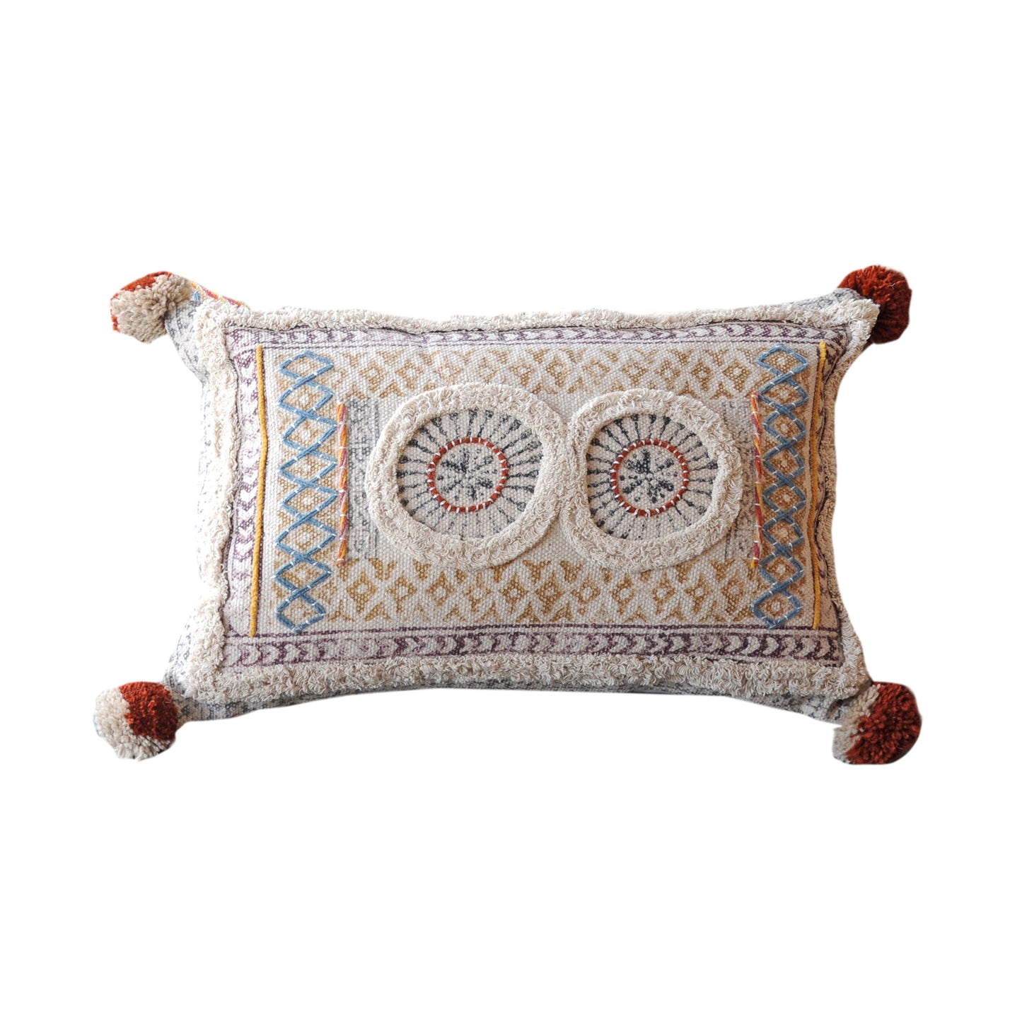 Salween Pillow, Cotton, Printed, Wool, Multi, Pitloom, All Cut