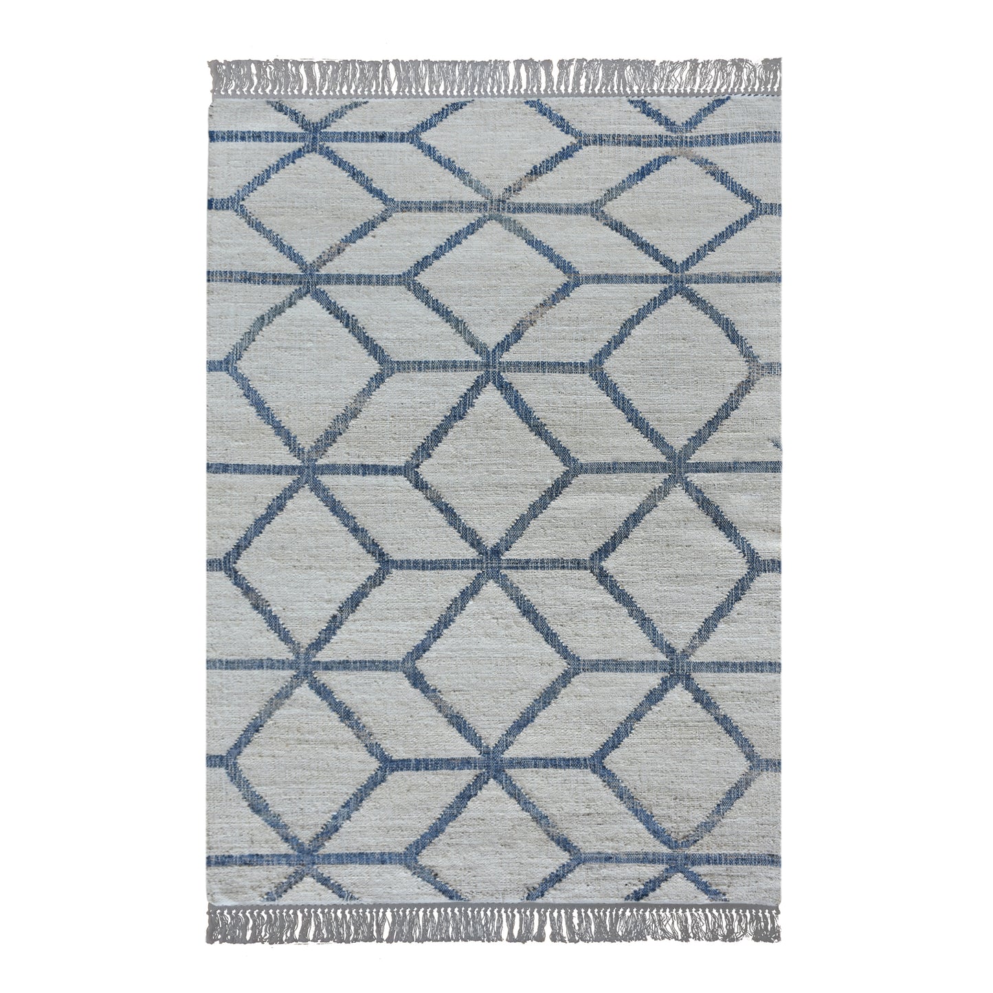 Area Rug, Bedroom Rug, Living Room Rug, Living Area Rug, Indian Rug, Office Carpet, Office Rug, Shop Rug Online, Hemp, Natural White, Blue, Punja, Flat Weave, Diamond