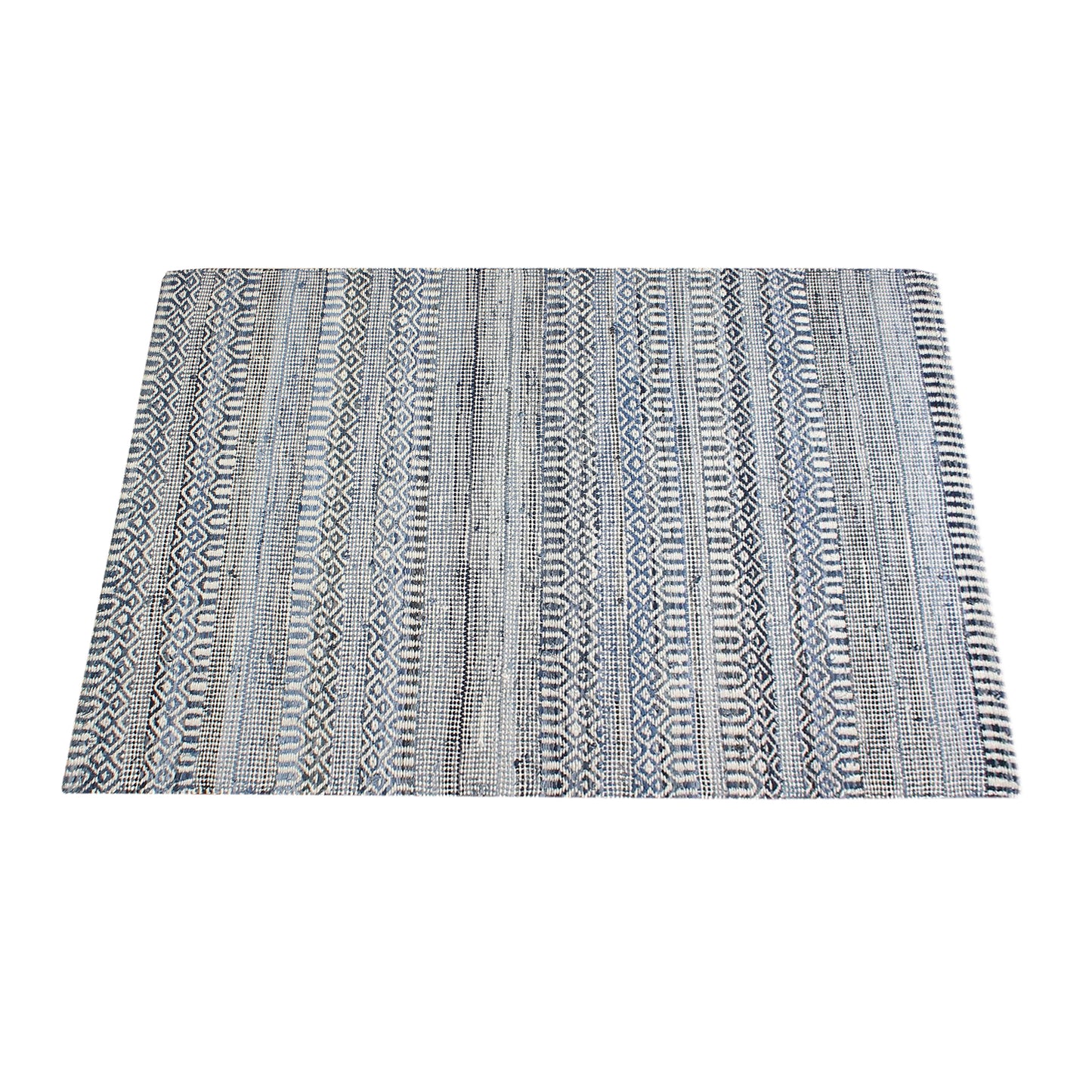 Area Rug, Bedroom Rug, Living Room Rug, Living Area Rug, Indian Rug, Office Carpet, Office Rug, Shop Rug Online, Wool Denim , Natural White, Blue, Pitloom, Flat Weave, Geometrical