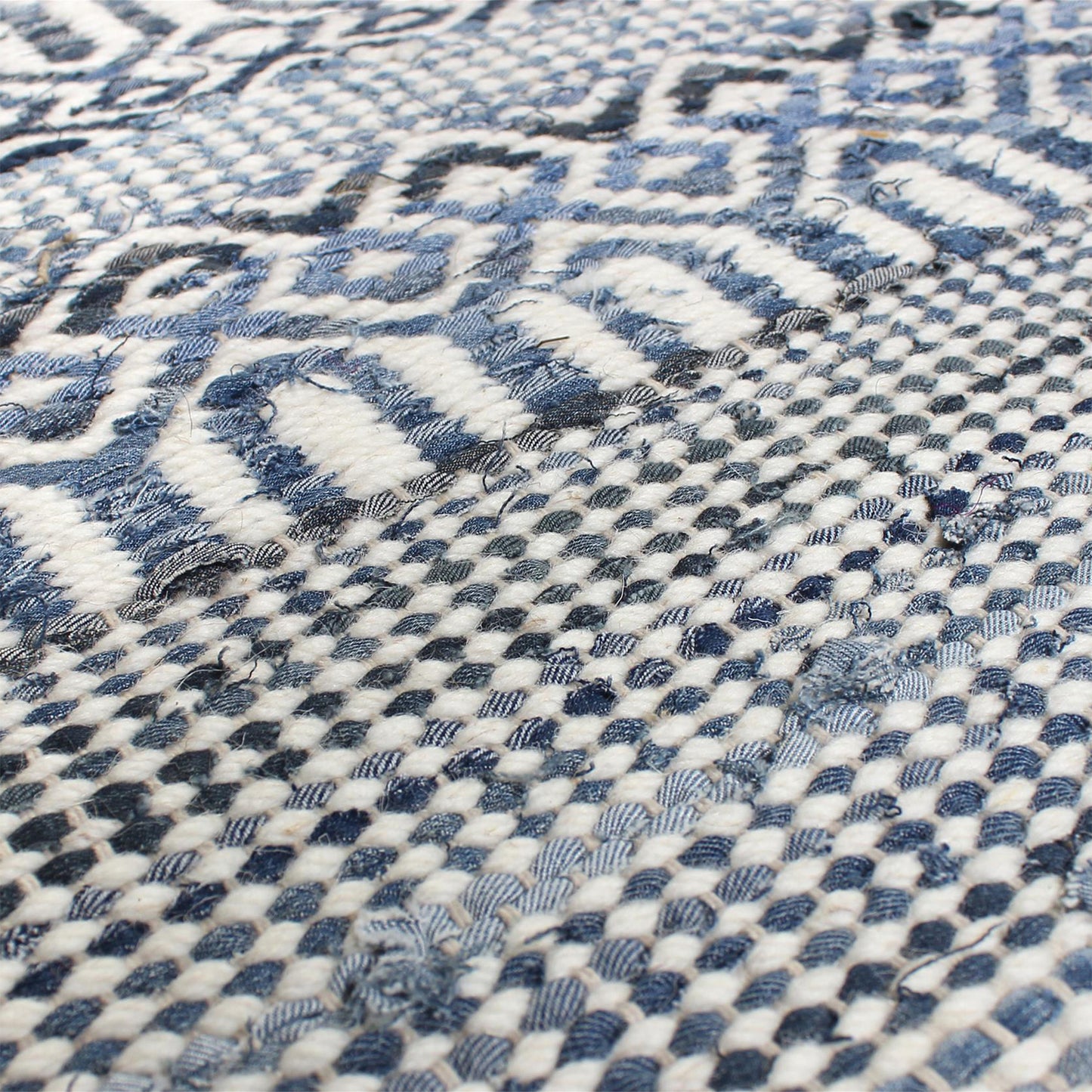 Area Rug, Bedroom Rug, Living Room Rug, Living Area Rug, Indian Rug, Office Carpet, Office Rug, Shop Rug Online, Wool Denim , Natural White, Blue, Pitloom, Flat Weave, Geometrical