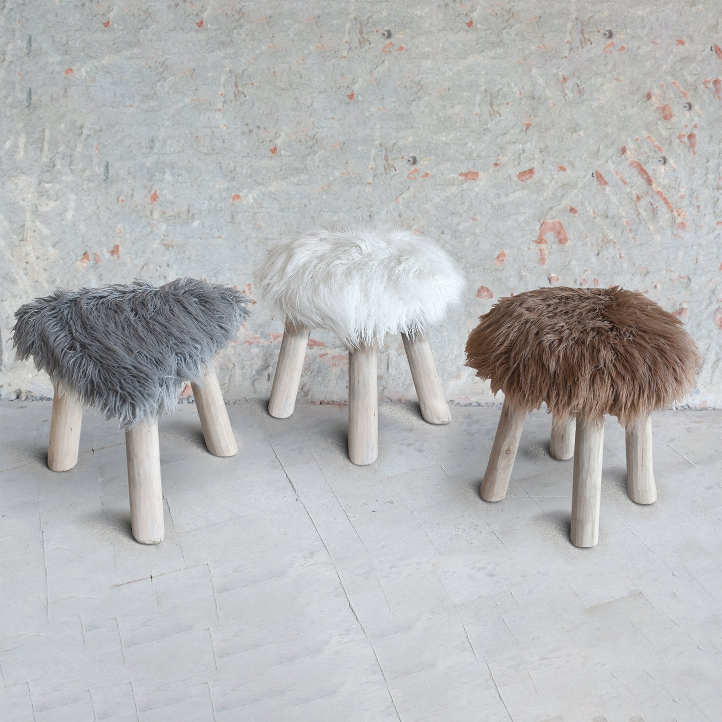 Sewells Round Stool, Faux Leather, Hm Stitching, Flat Weave