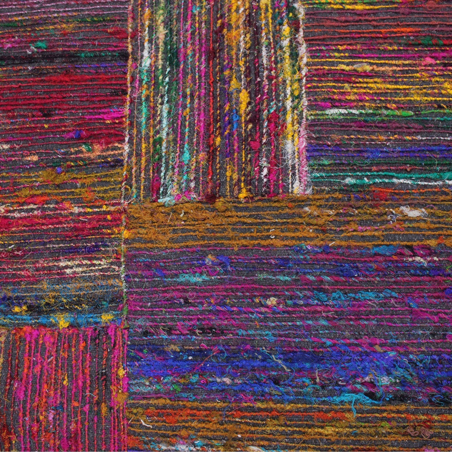 Area Rug, Bedroom Rug, Living Room Rug, Living Area Rug, Indian Rug, Office Carpet, Office Rug, Shop Rug Online, Recycled Silk, Charcoal, Multi, Hm Stitching, Flat Weave, abstract