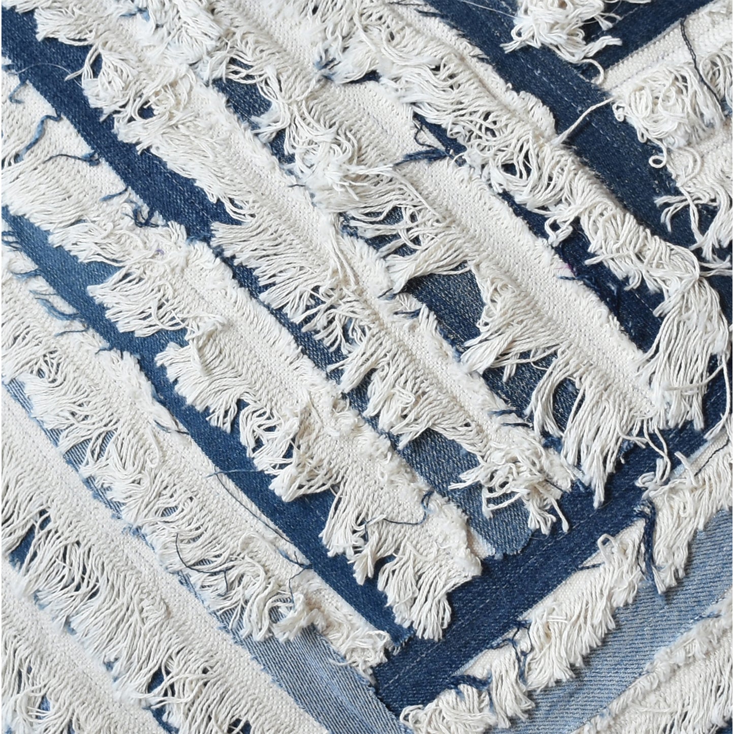 Silma Pillow, Denim, Cotton, Natural White, Blue