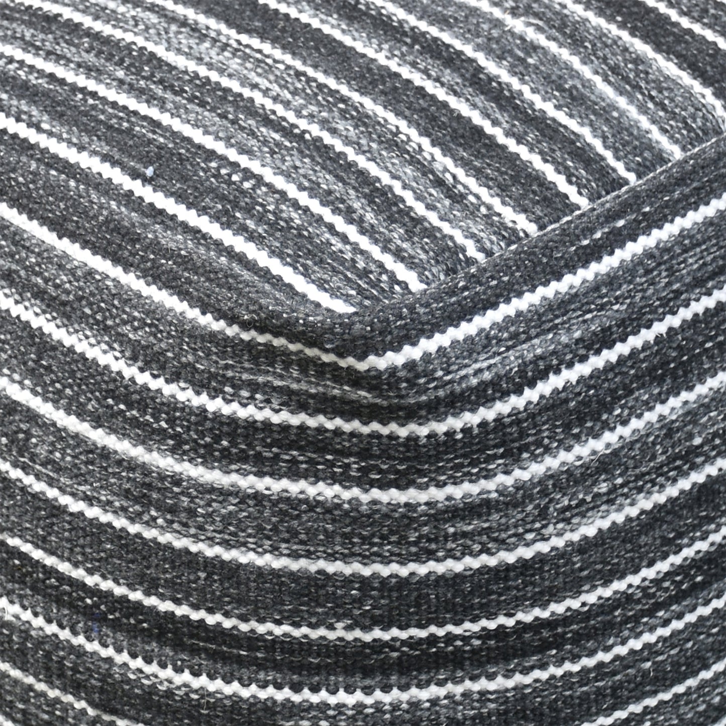 Sion Pouf, Pet, Charcoal, Pitloom, Flat Weave