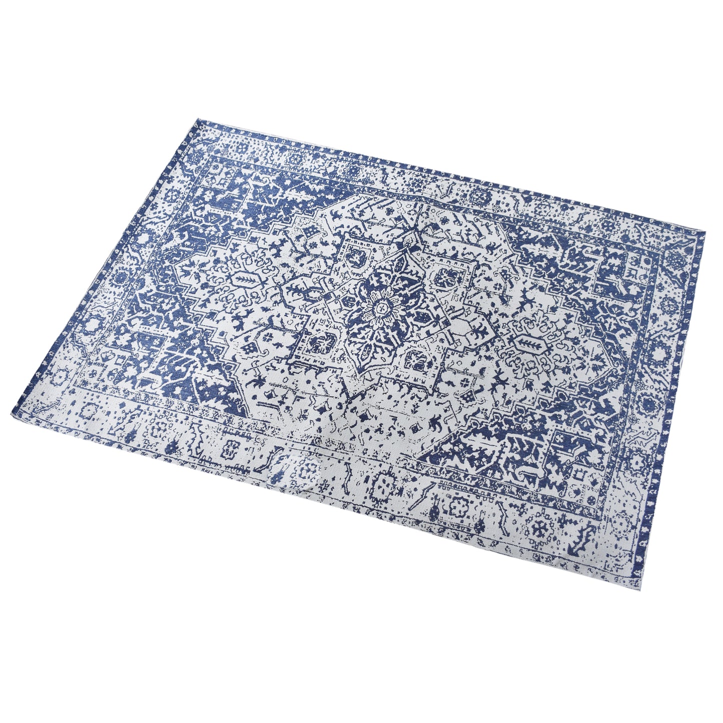 Area Rug, Bedroom Rug, Living Room Rug, Living Area Rug, Indian Rug, Office Carpet, Office Rug, Shop Rug Online, Polypropylene, Natural White, Blue, Traditional