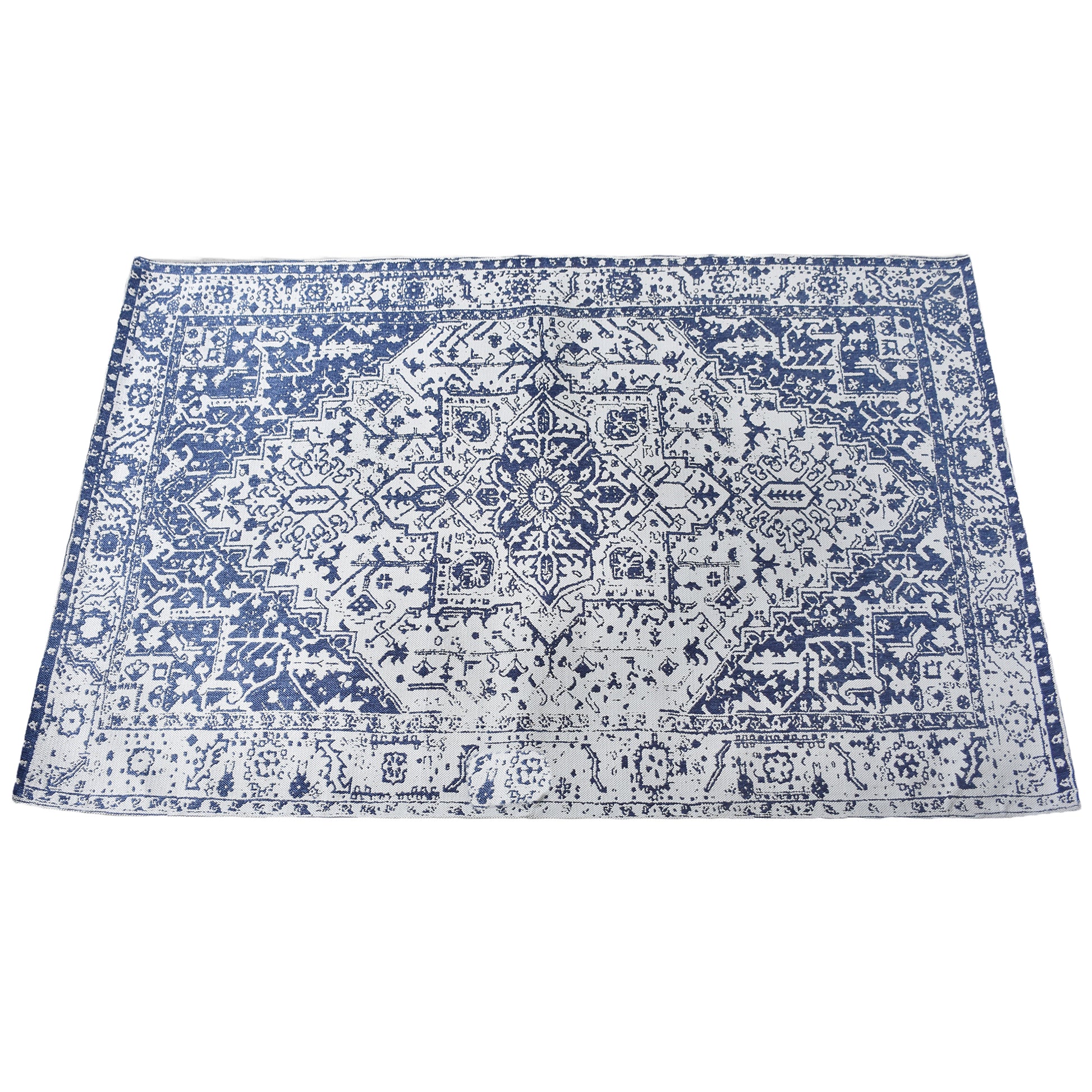 Area Rug, Bedroom Rug, Living Room Rug, Living Area Rug, Indian Rug, Office Carpet, Office Rug, Shop Rug Online, Polypropylene, Natural White, Blue, Traditional